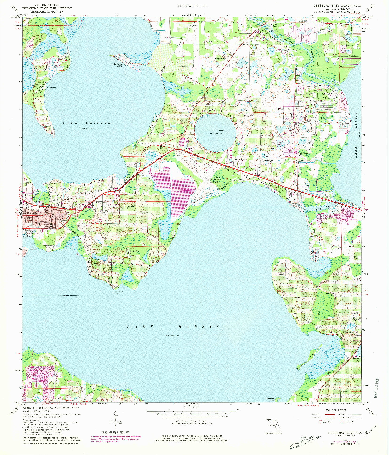 USGS 1:24000-SCALE QUADRANGLE FOR LEESBURG EAST, FL 1965