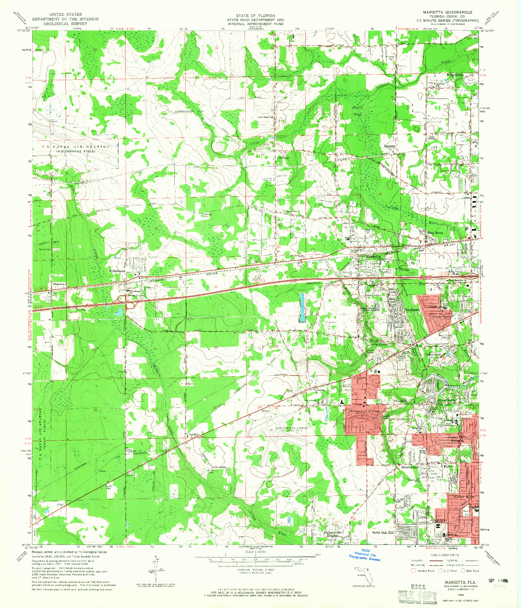 USGS 1:24000-SCALE QUADRANGLE FOR MARIETTA, FL 1964