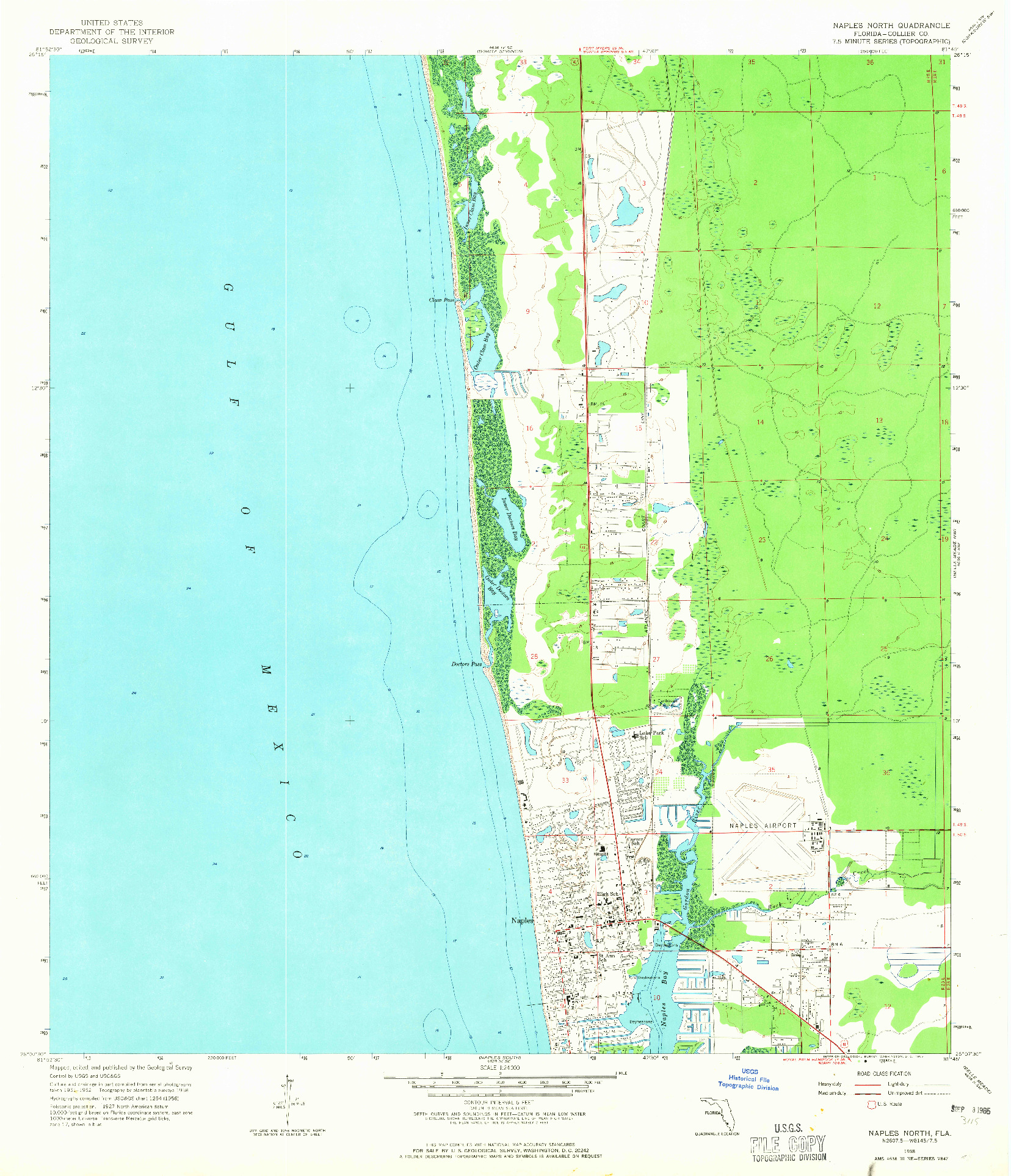 USGS 1:24000-SCALE QUADRANGLE FOR NAPLES NORTH, FL 1958