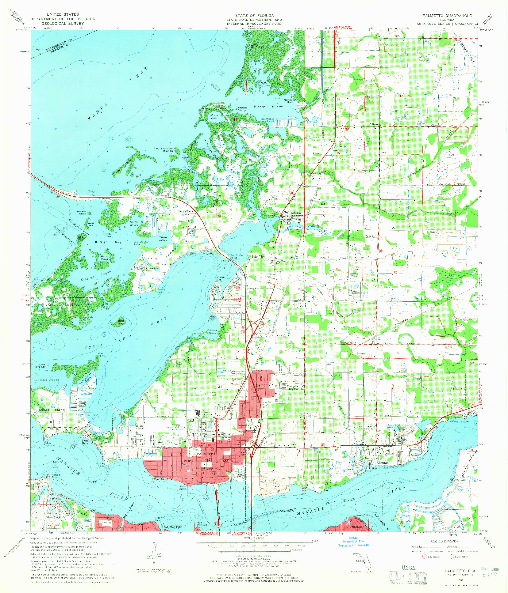 USGS 1:24000-SCALE QUADRANGLE FOR PALMETTO, FL 1964