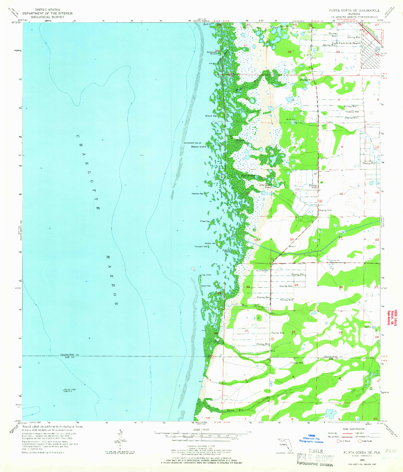 USGS 1:24000-SCALE QUADRANGLE FOR PUNTA GORDA SE, FL 1956