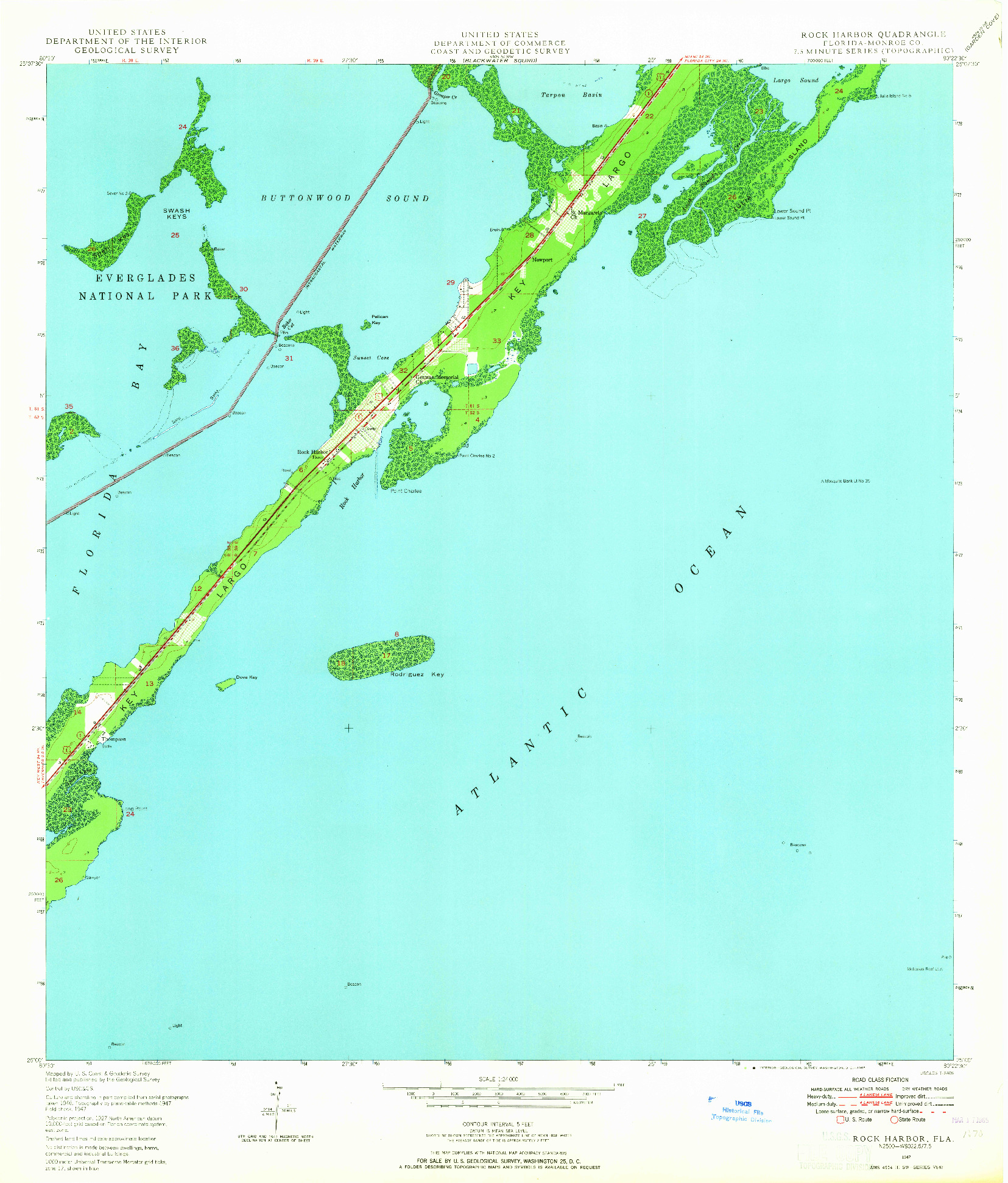 USGS 1:24000-SCALE QUADRANGLE FOR ROCK HARBOR, FL 1947