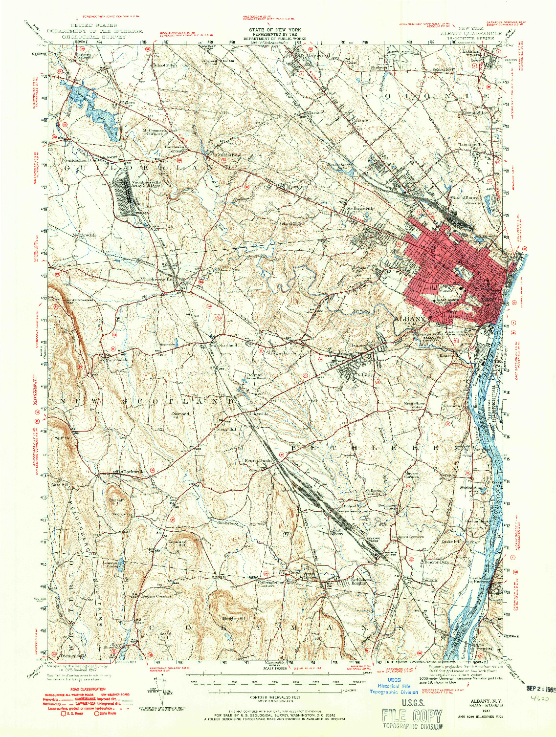 USGS 1:62500-SCALE QUADRANGLE FOR ALBANY, NY 1947