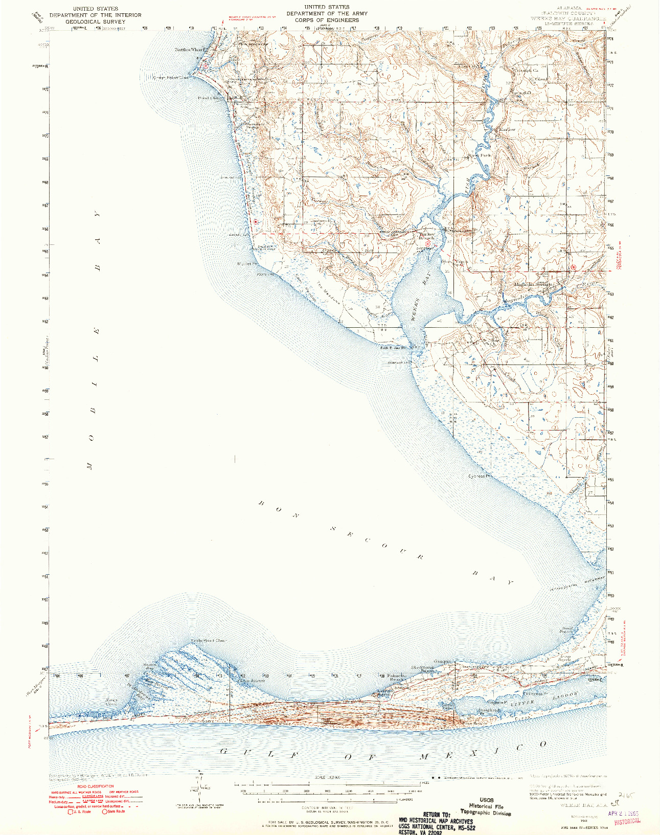 USGS 1:62500-SCALE QUADRANGLE FOR WEEKS BAY, AL 1941