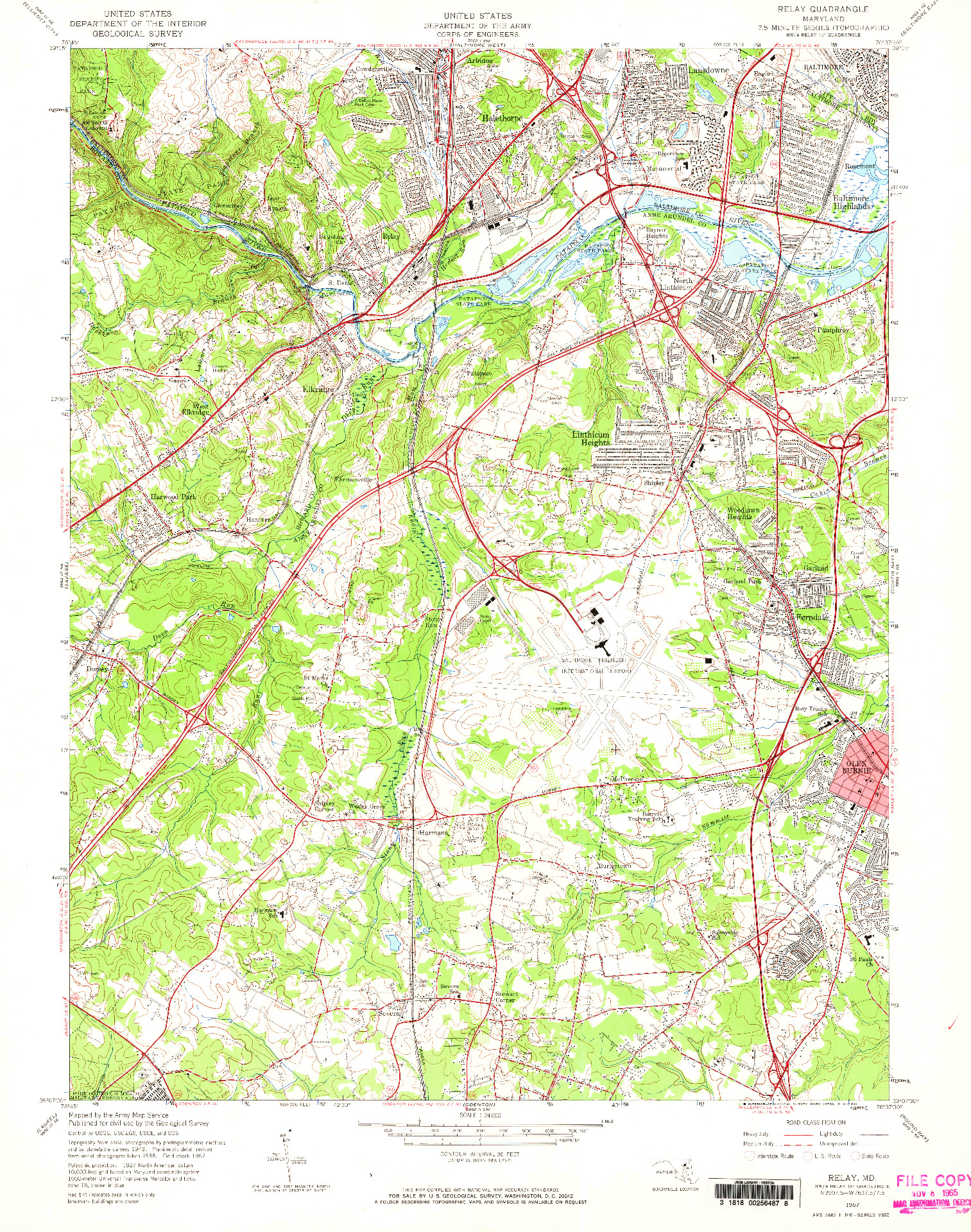 USGS 1:24000-SCALE QUADRANGLE FOR RELAY, MD 1957