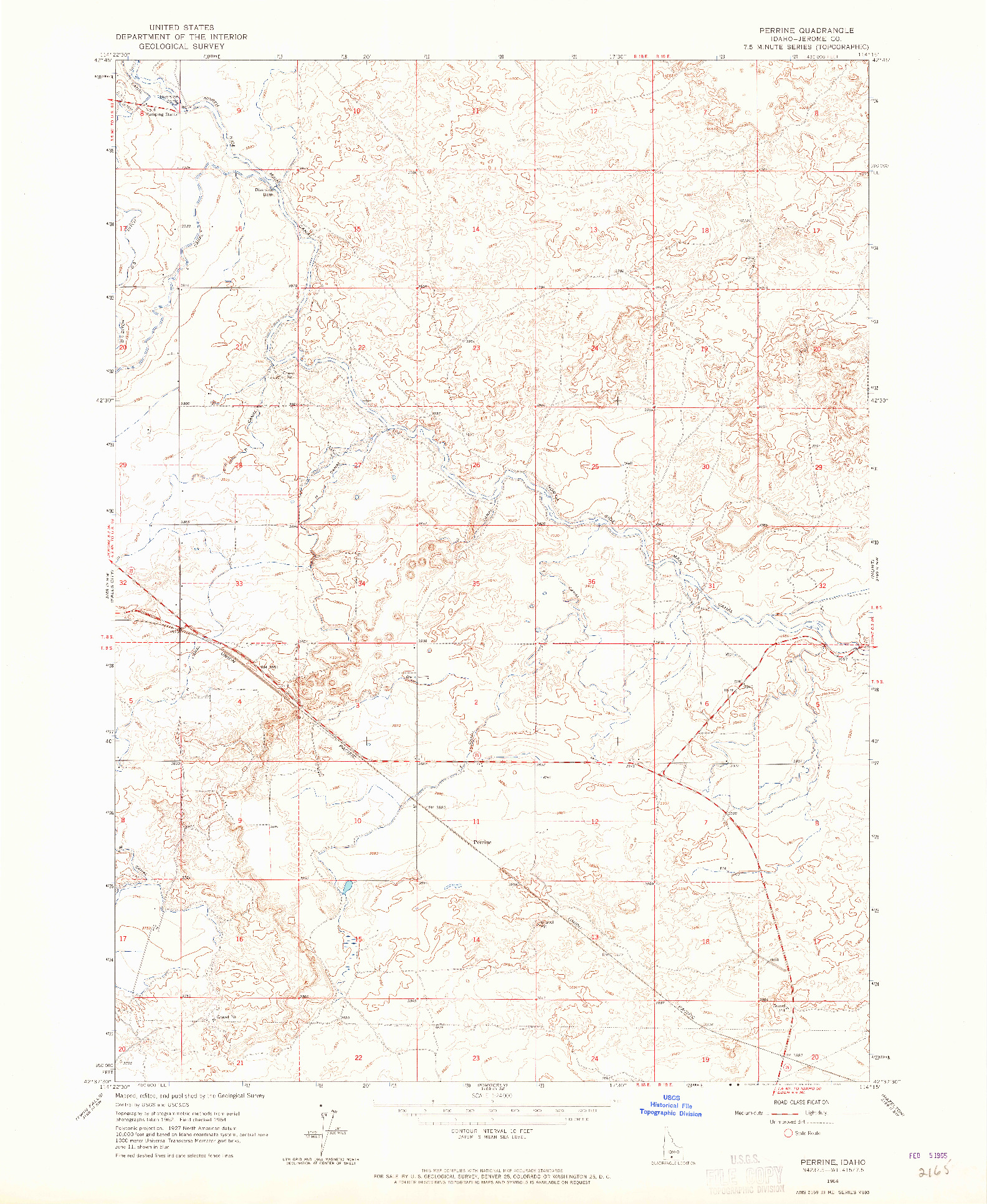 USGS 1:24000-SCALE QUADRANGLE FOR PERRINE, ID 1964