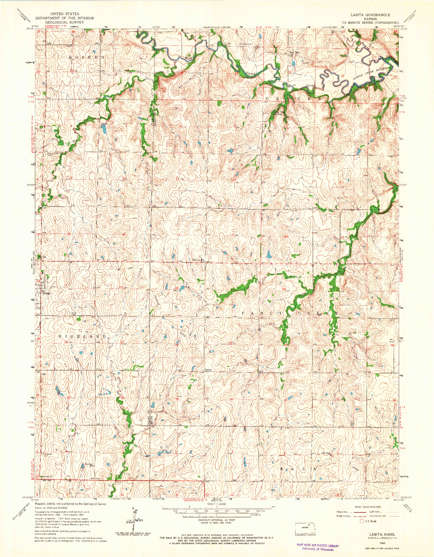 USGS 1:24000-SCALE QUADRANGLE FOR LASITA, KS 1963