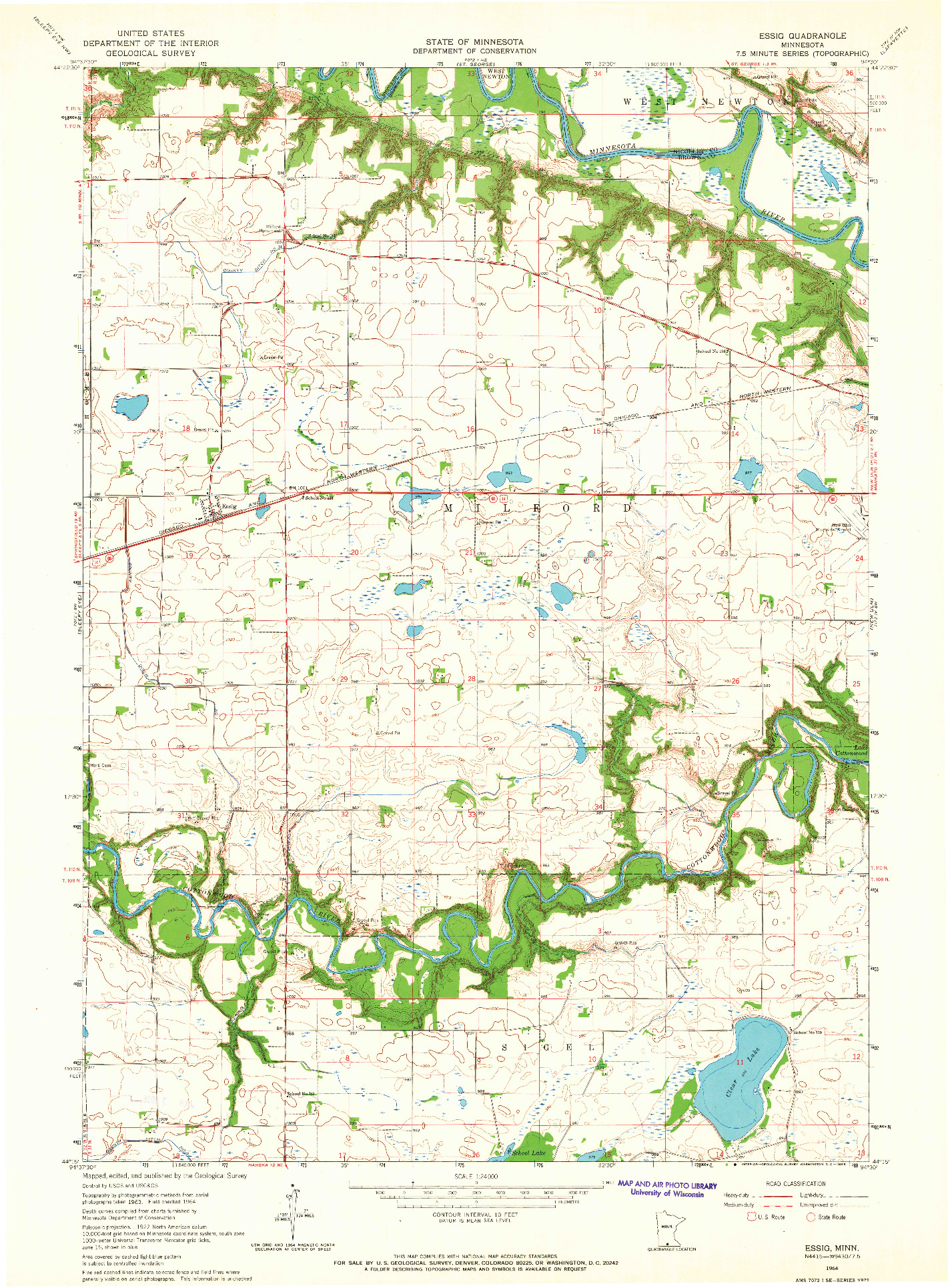 USGS 1:24000-SCALE QUADRANGLE FOR ESSIG, MN 1964