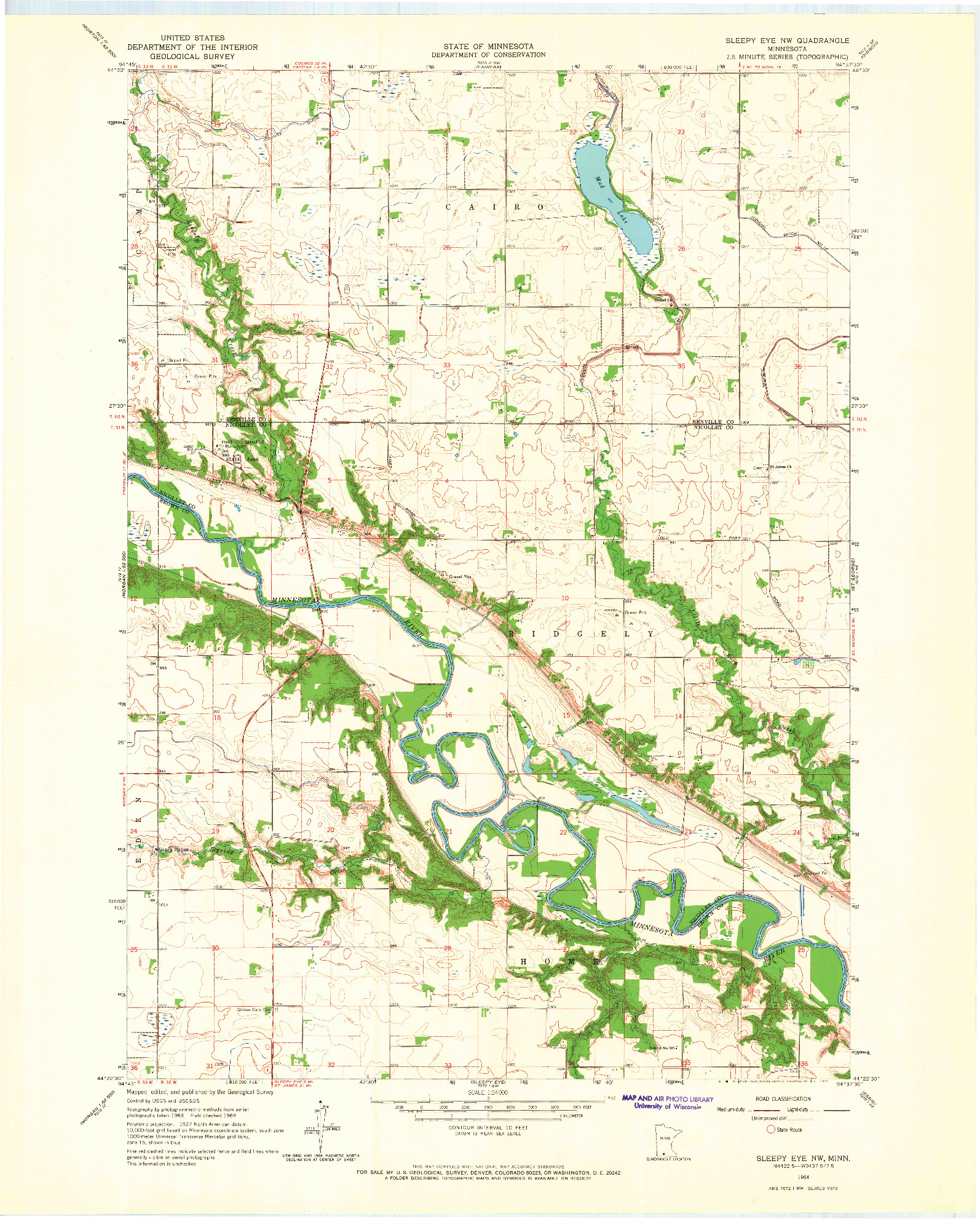 USGS 1:24000-SCALE QUADRANGLE FOR SLEEPY EYE NW, MN 1964