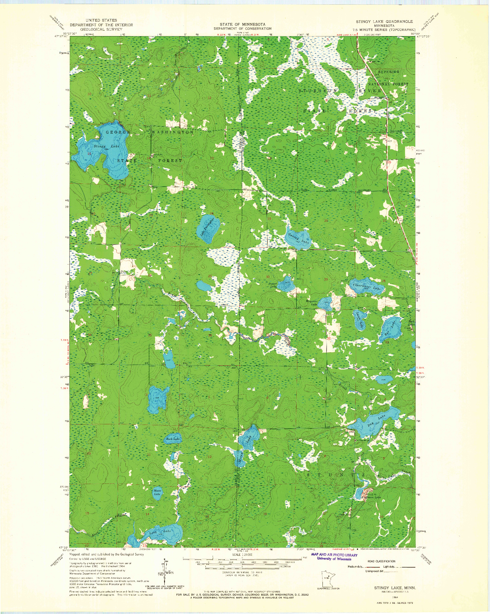 USGS 1:24000-SCALE QUADRANGLE FOR STINGY LAKE, MN 1964