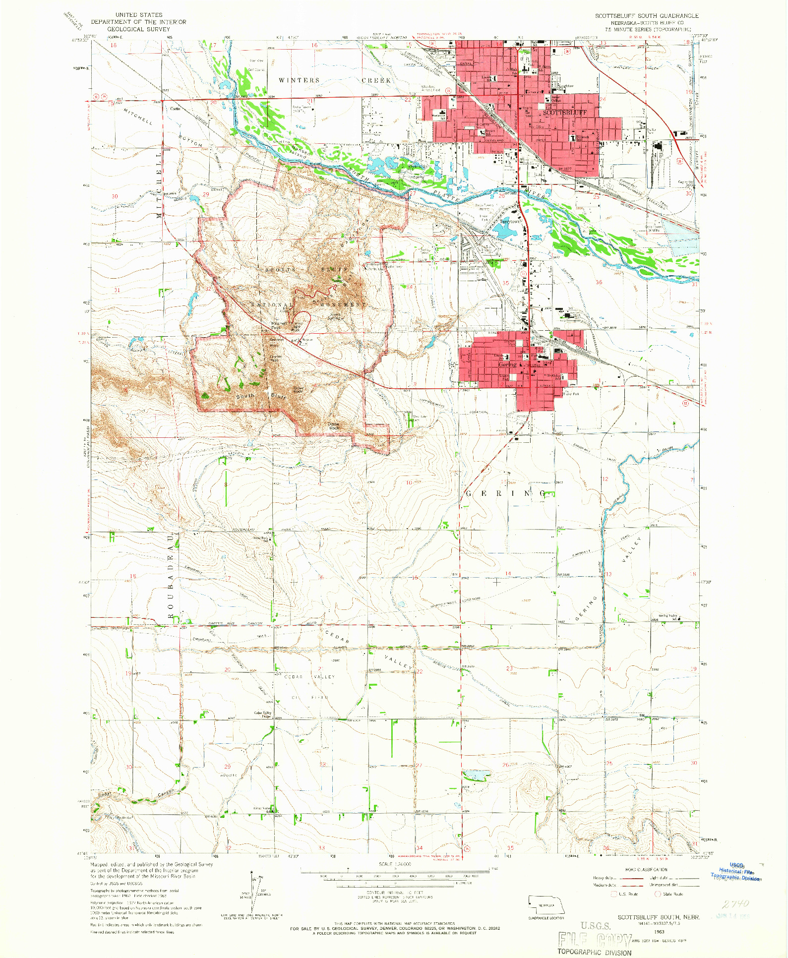 USGS 1:24000-SCALE QUADRANGLE FOR SCOTTSBLUFF SOUTH, NE 1963