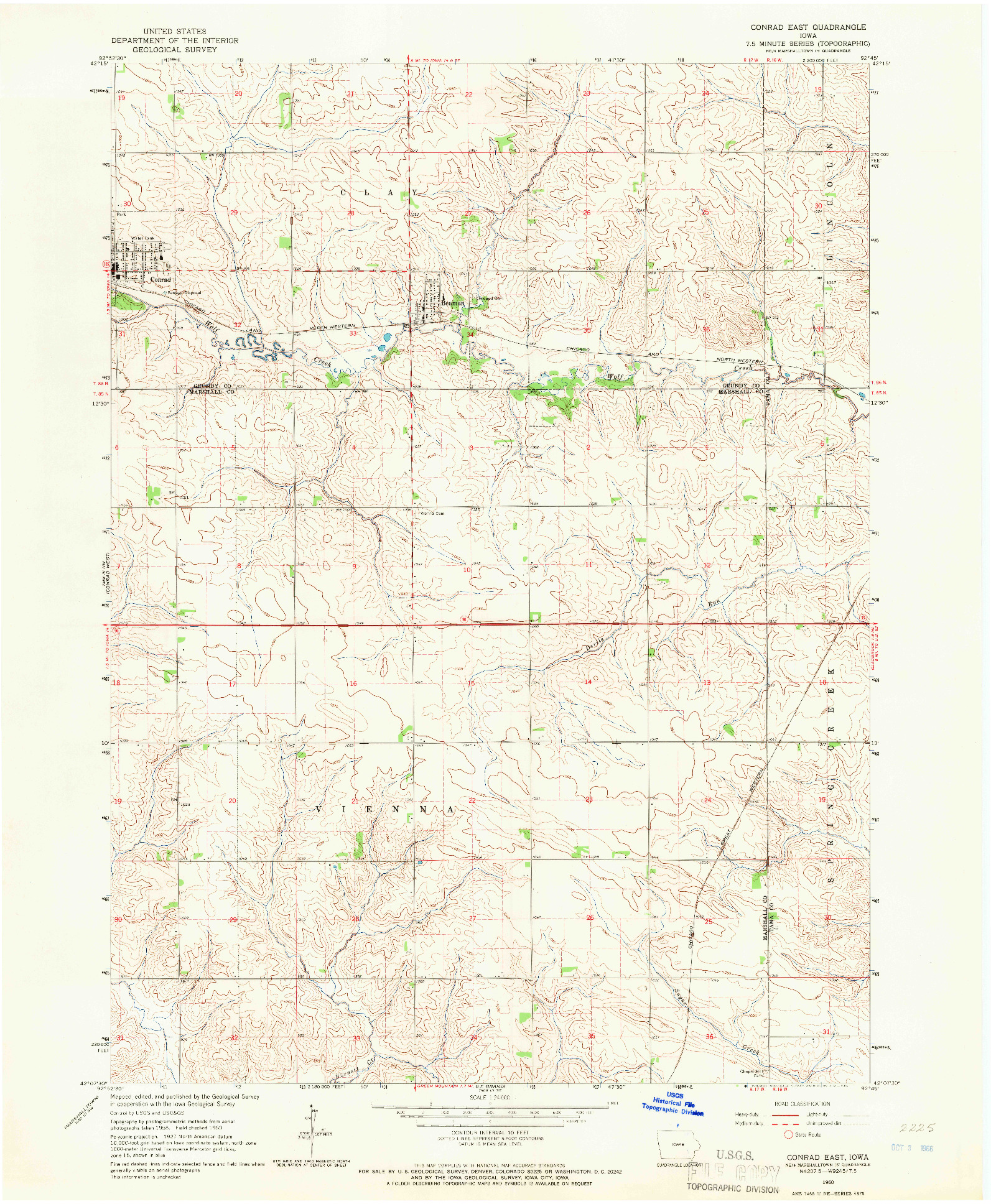 USGS 1:24000-SCALE QUADRANGLE FOR CONRAD EAST, IA 1960