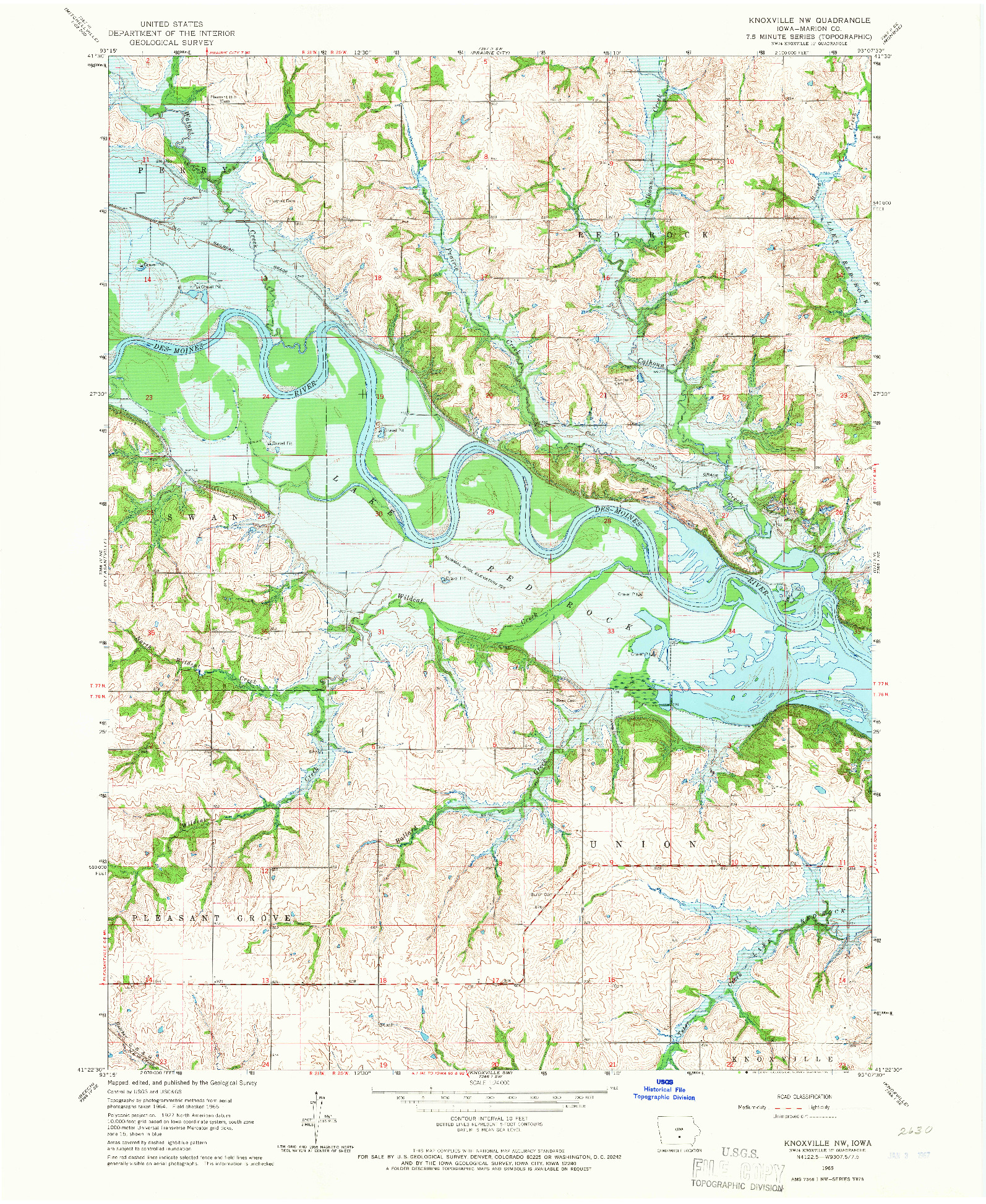 USGS 1:24000-SCALE QUADRANGLE FOR KNOXVILLE NW, IA 1965