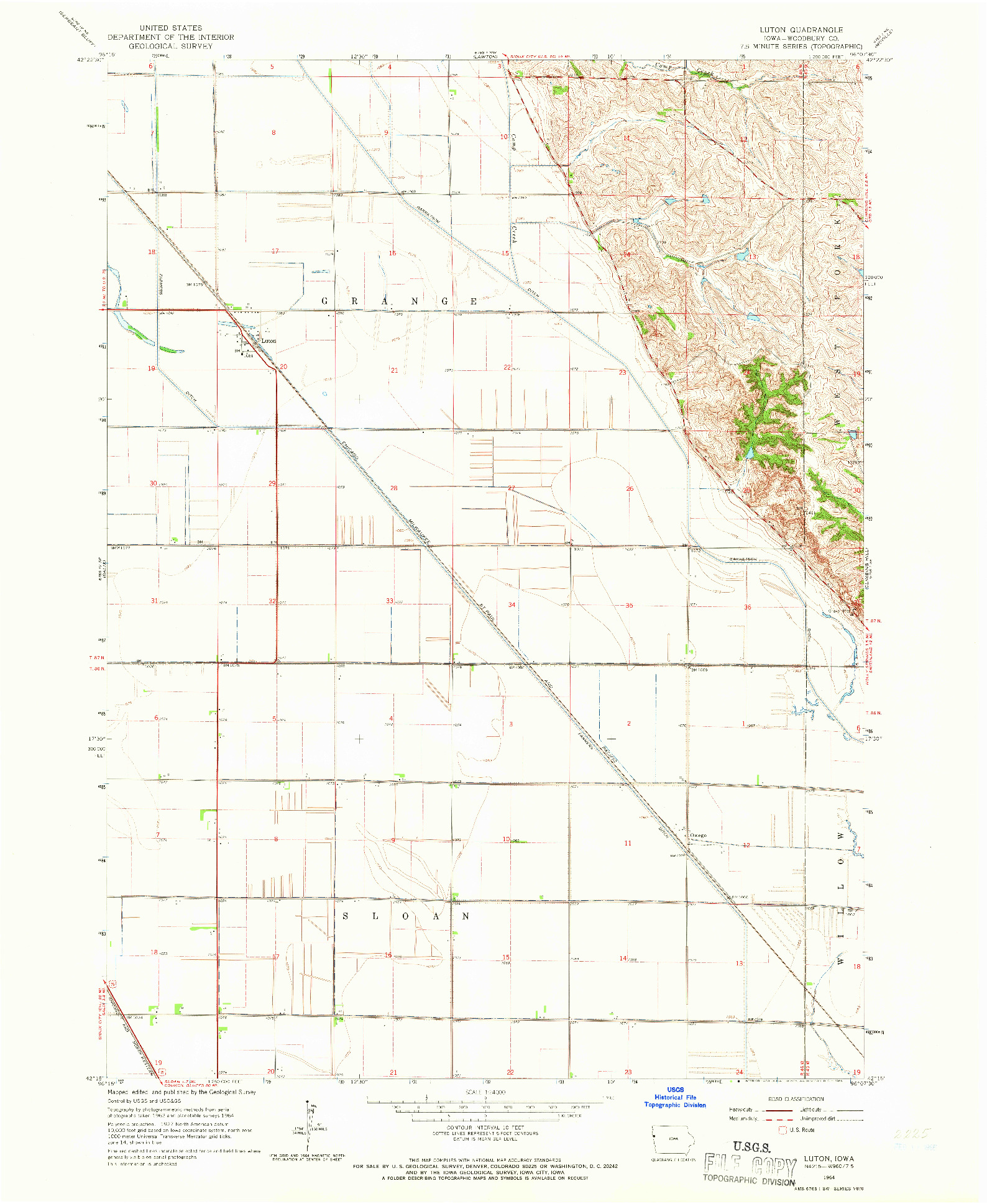 USGS 1:24000-SCALE QUADRANGLE FOR LUTON, IA 1964