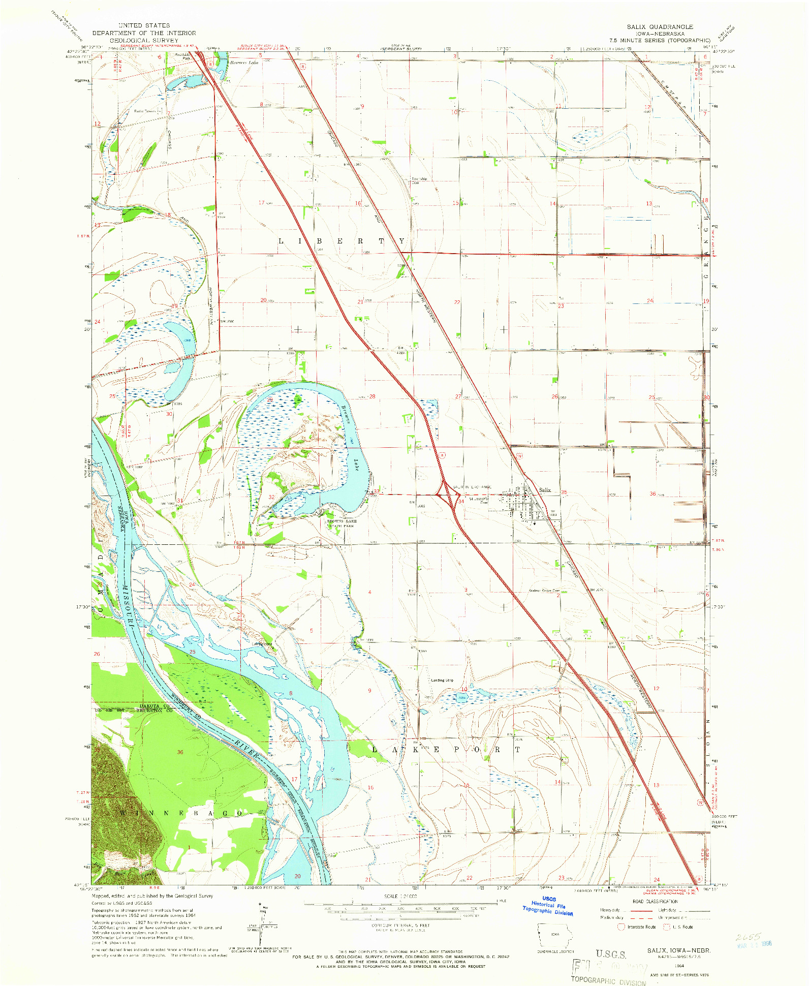 USGS 1:24000-SCALE QUADRANGLE FOR SALIX, IA 1964