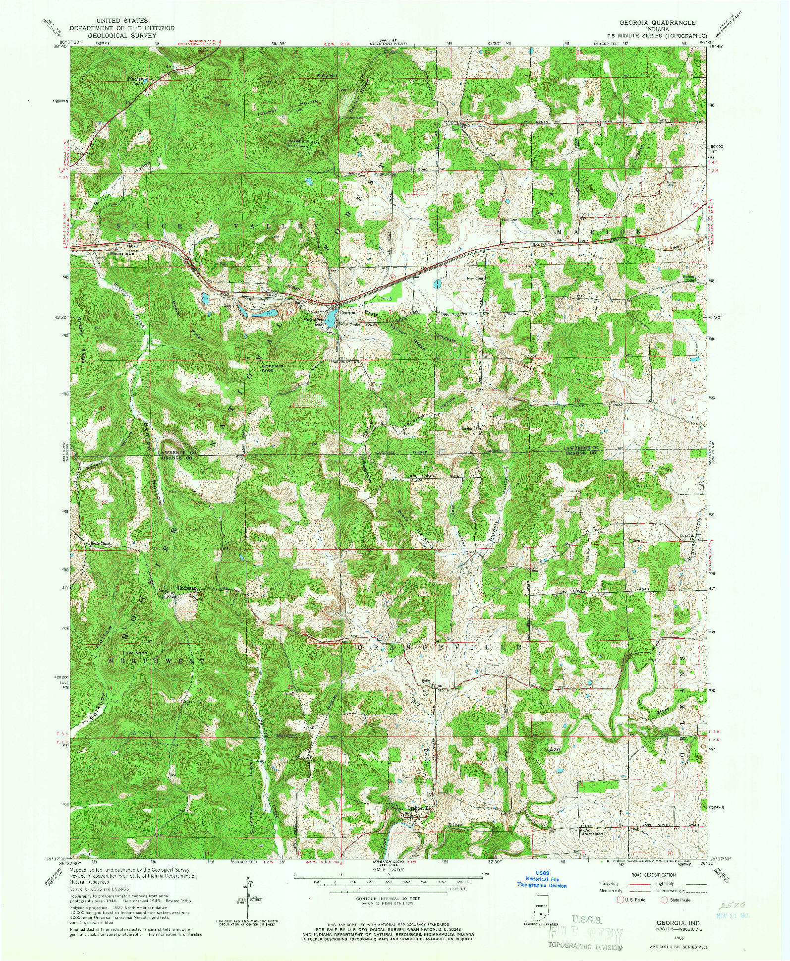 USGS 1:24000-SCALE QUADRANGLE FOR GEORGIA, IN 1965