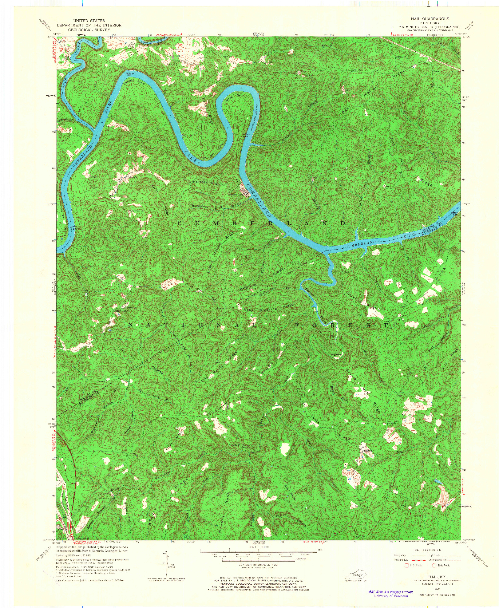 USGS 1:24000-SCALE QUADRANGLE FOR HAIL, KY 1963