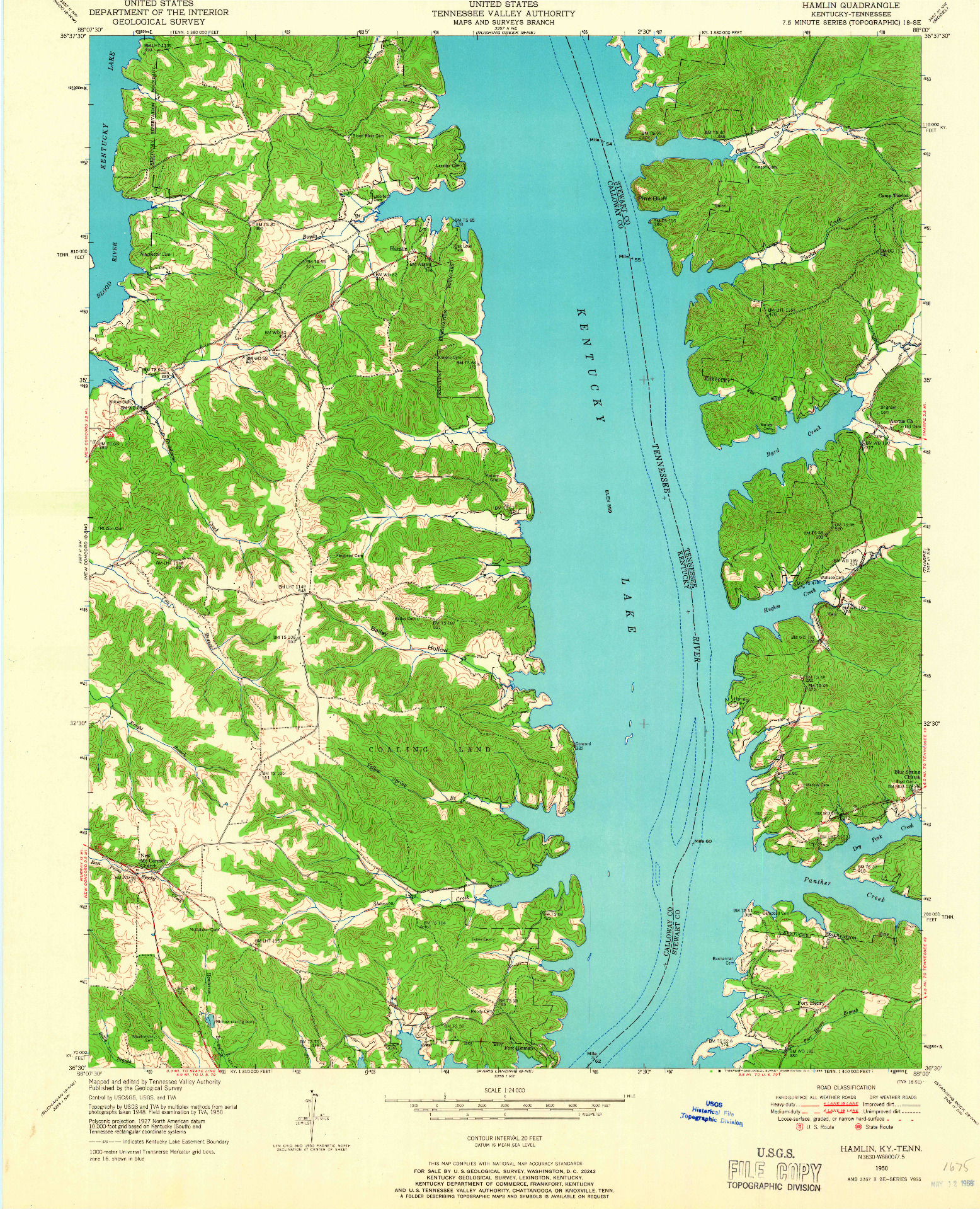 USGS 1:24000-SCALE QUADRANGLE FOR HAMLIN, KY 1950