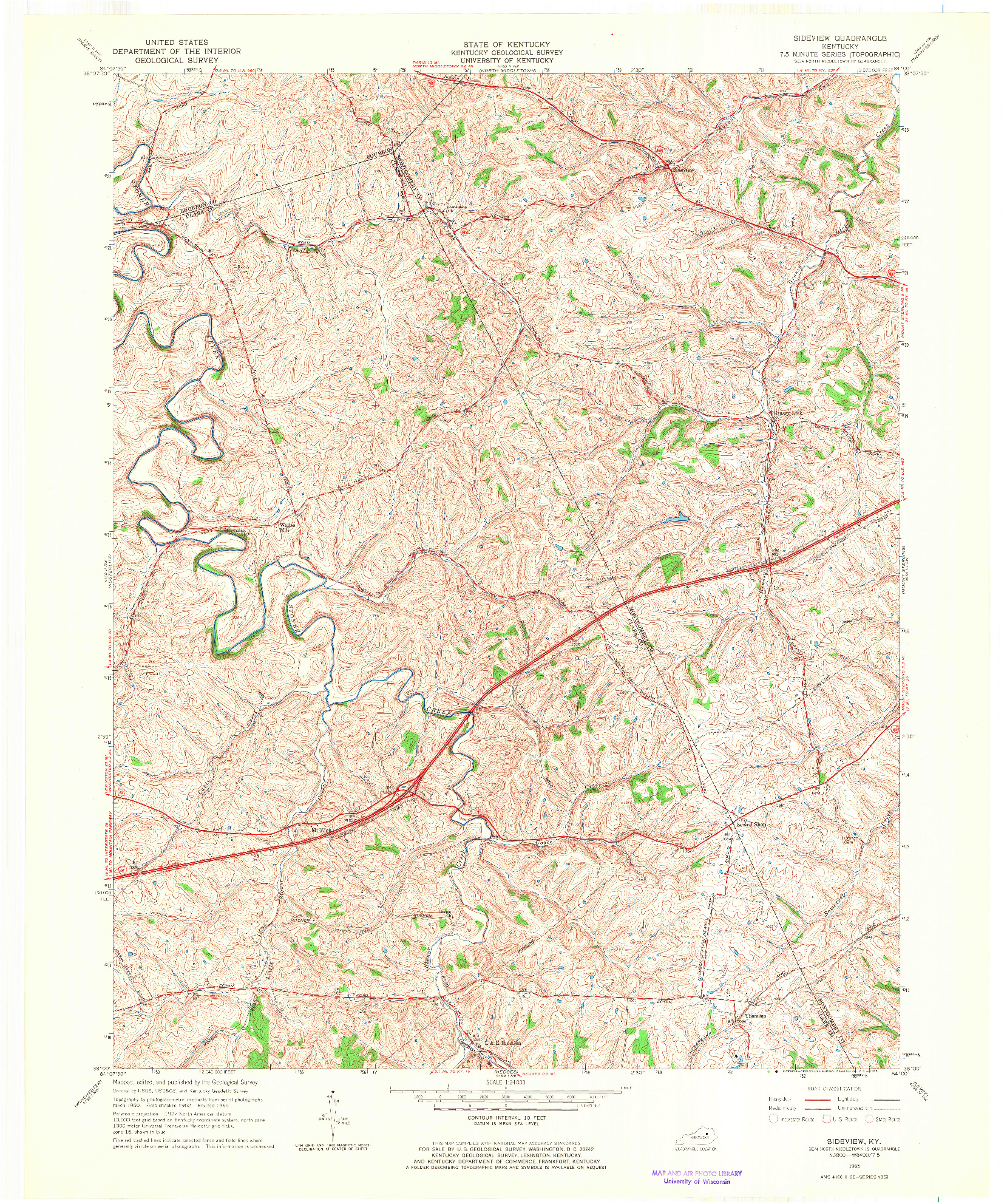 USGS 1:24000-SCALE QUADRANGLE FOR SIDEVIEW, KY 1965