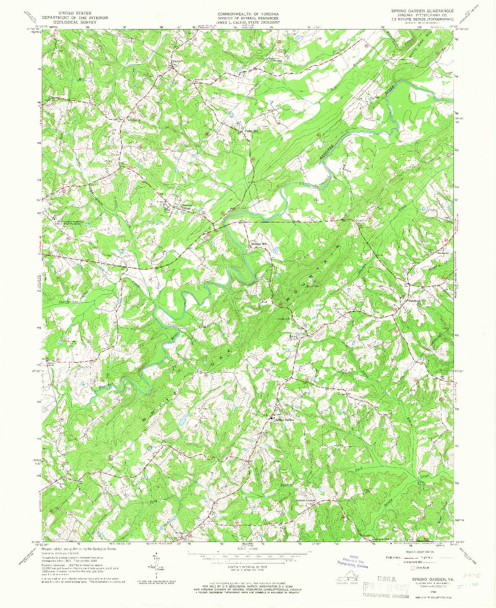 USGS 1:24000-SCALE QUADRANGLE FOR SPRING GARDEN, VA 1964