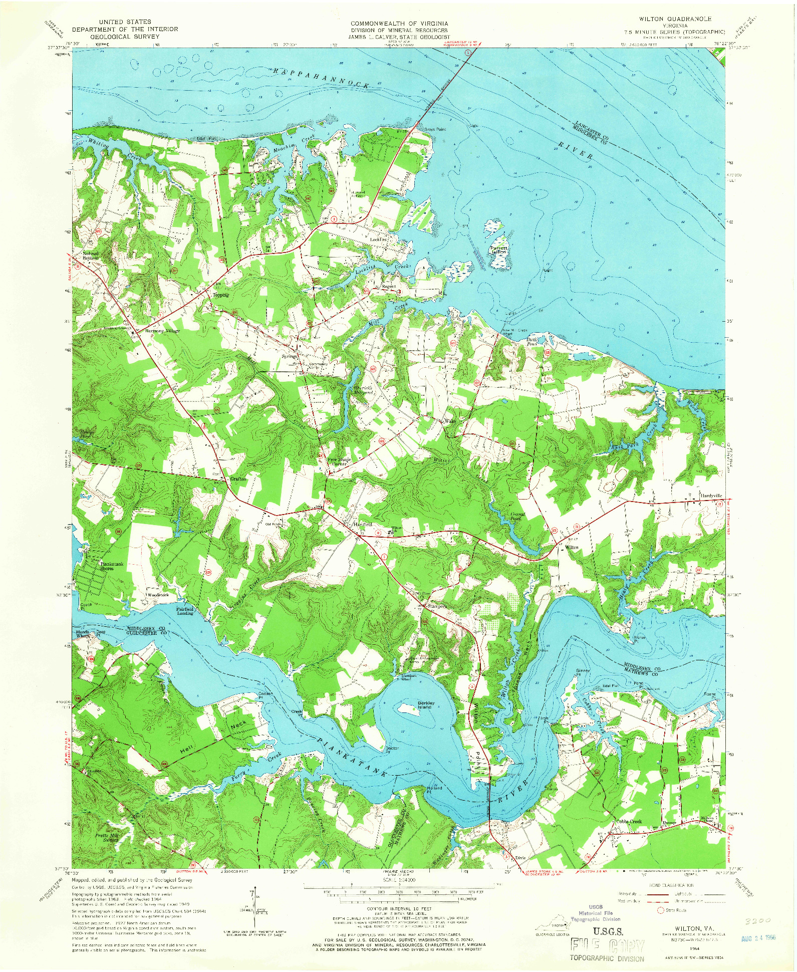 USGS 1:24000-SCALE QUADRANGLE FOR WILTON, VA 1964