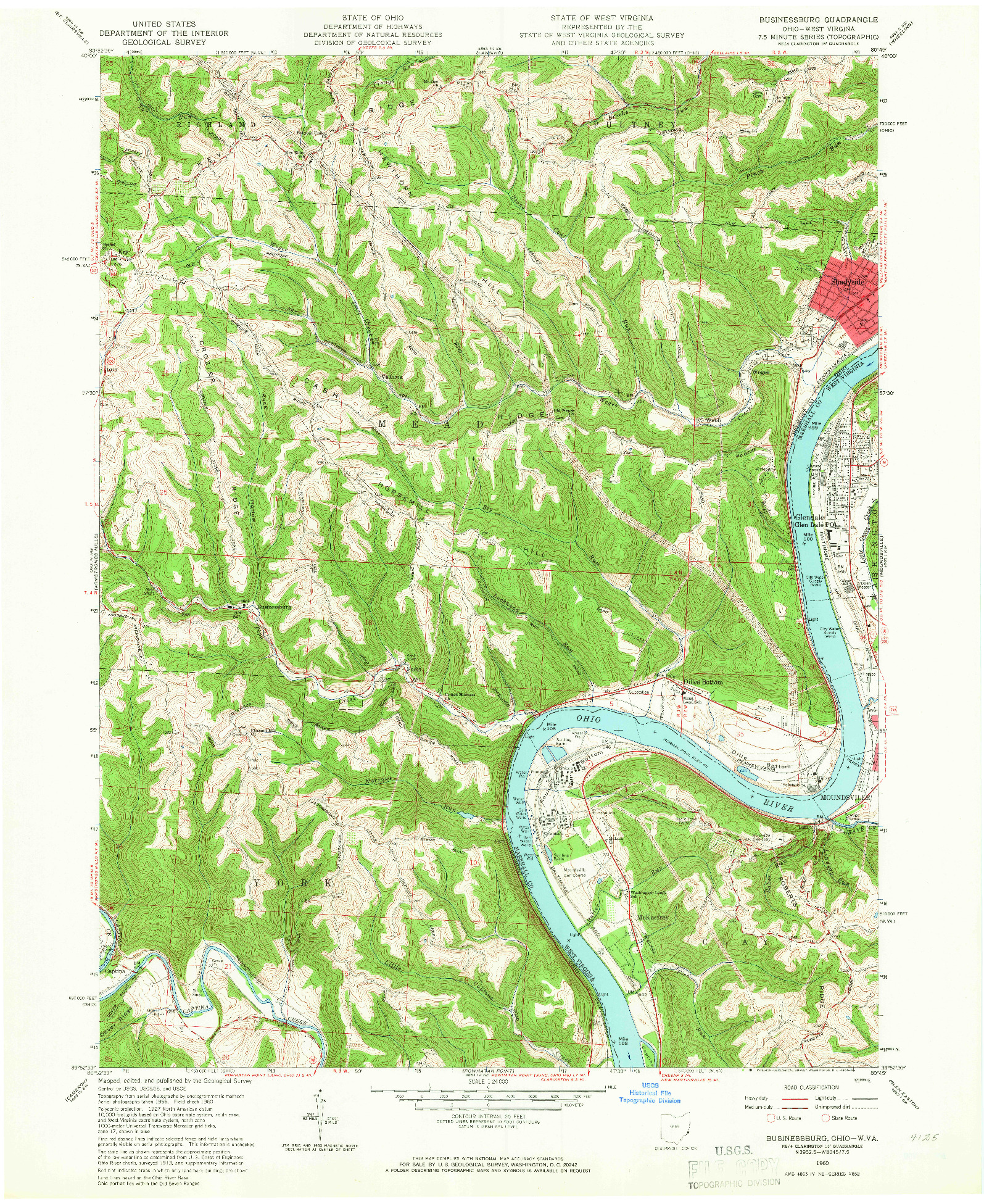 USGS 1:24000-SCALE QUADRANGLE FOR BUSINESSBURG, OH 1960