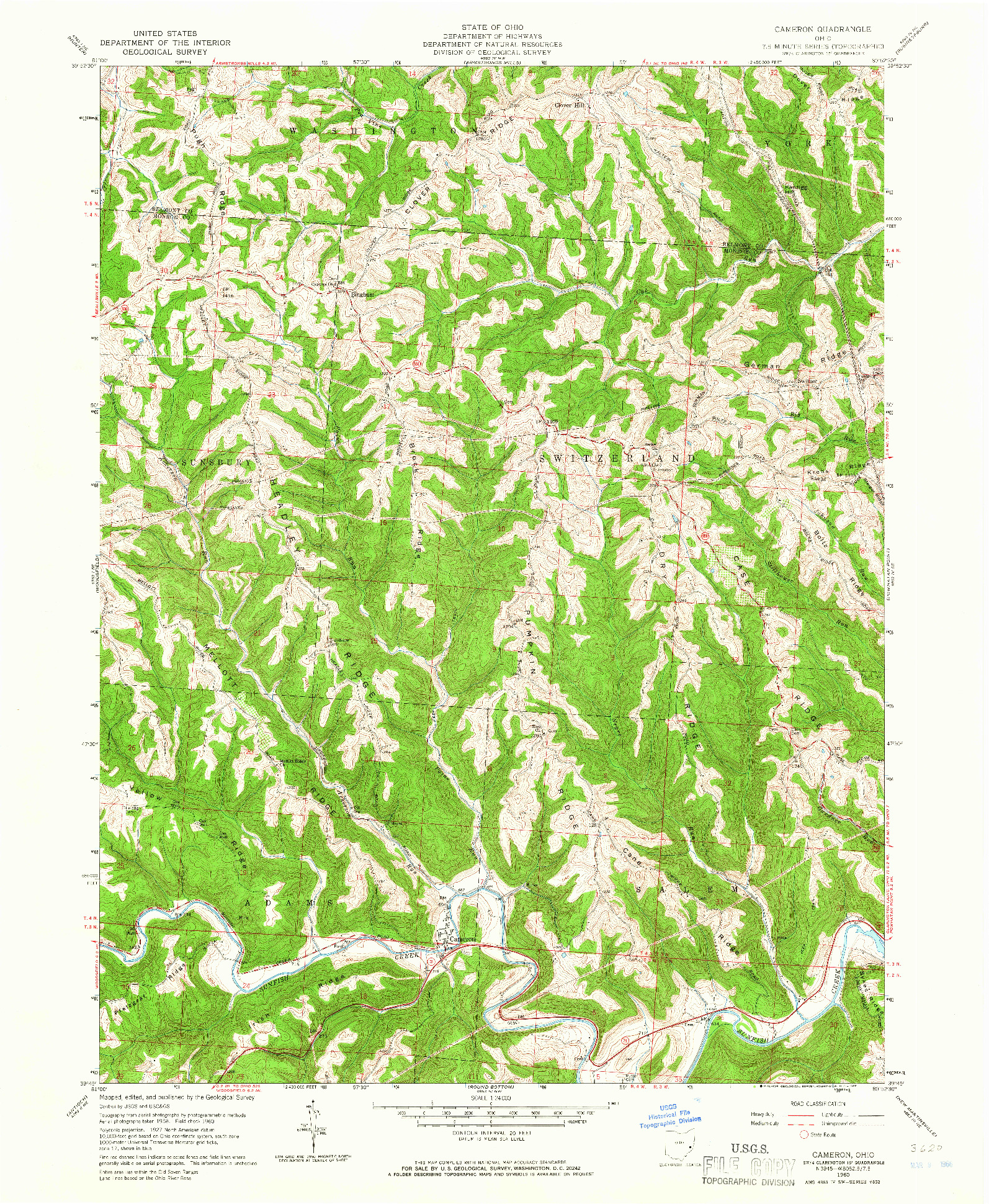 USGS 1:24000-SCALE QUADRANGLE FOR CAMERON, OH 1960