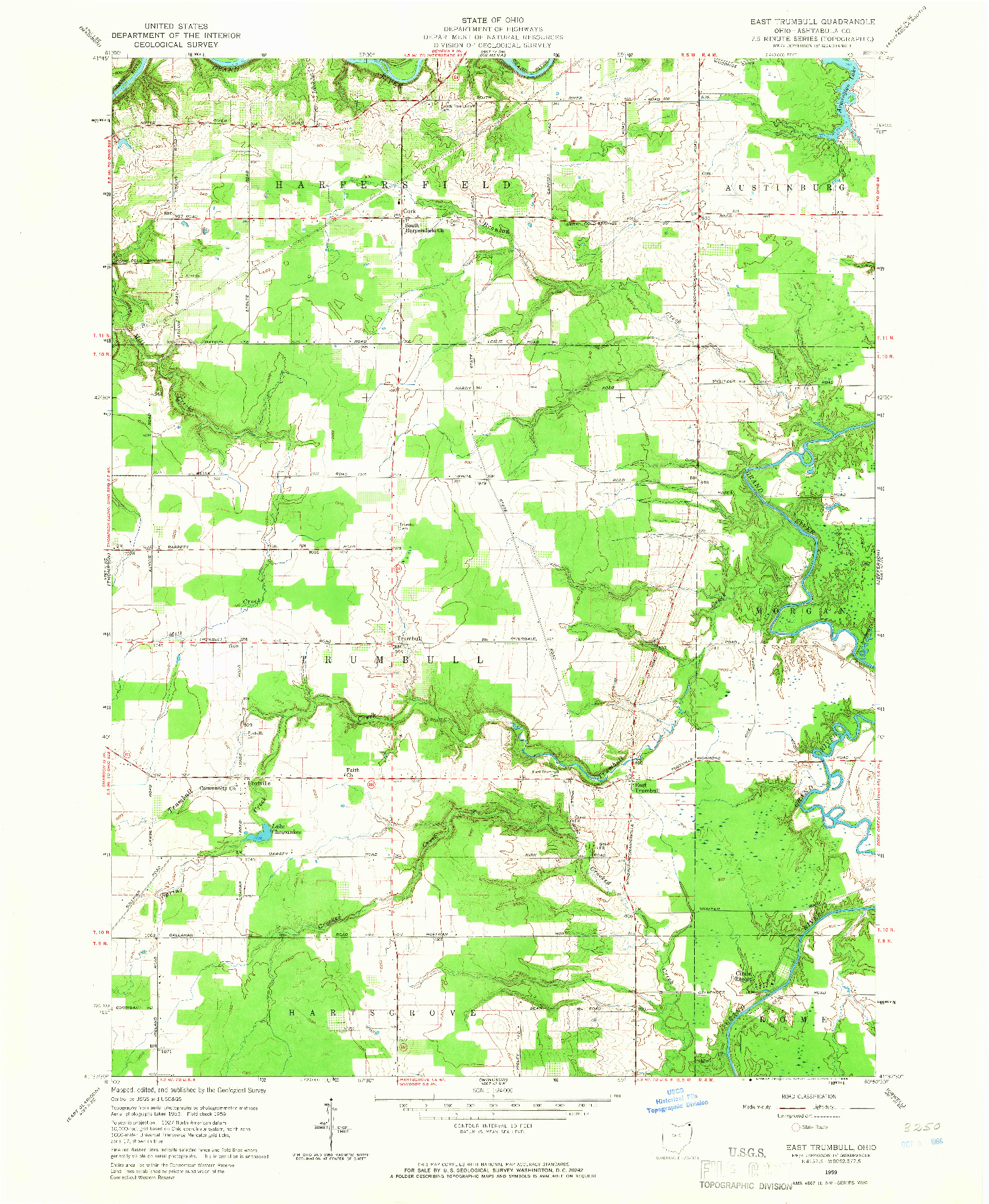 USGS 1:24000-SCALE QUADRANGLE FOR EAST TRUMBULL, OH 1959