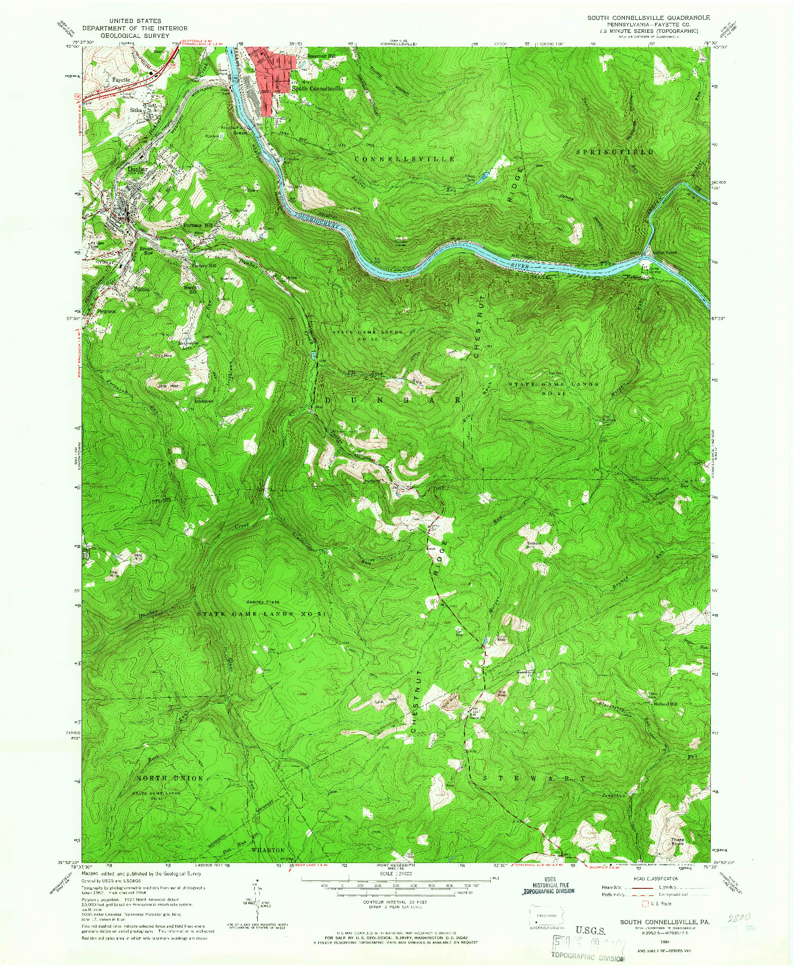 USGS 1:24000-SCALE QUADRANGLE FOR SOUTH CONNELLSVILLE, PA 1964