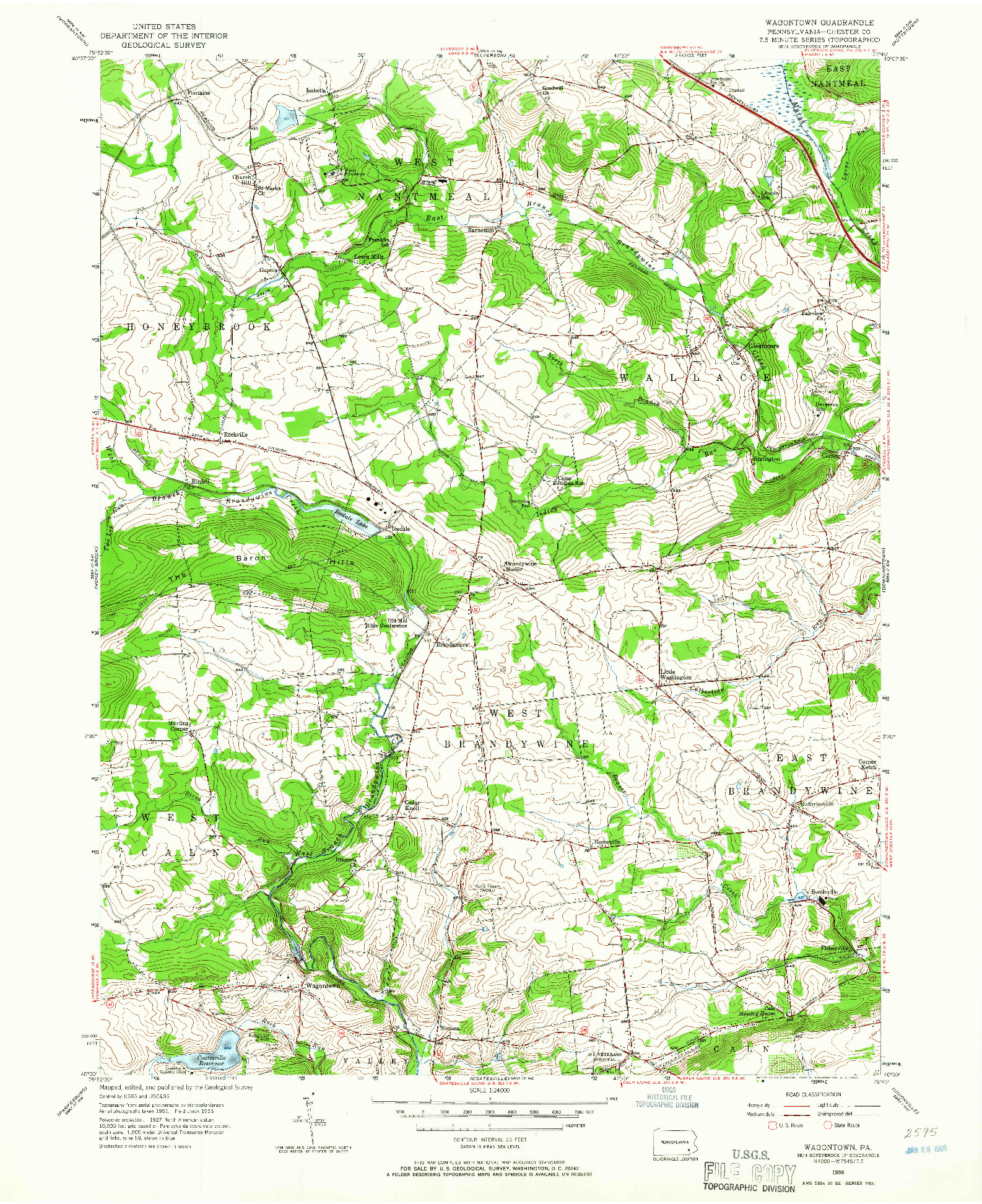 USGS 1:24000-SCALE QUADRANGLE FOR WAGONTOWN, PA 1956