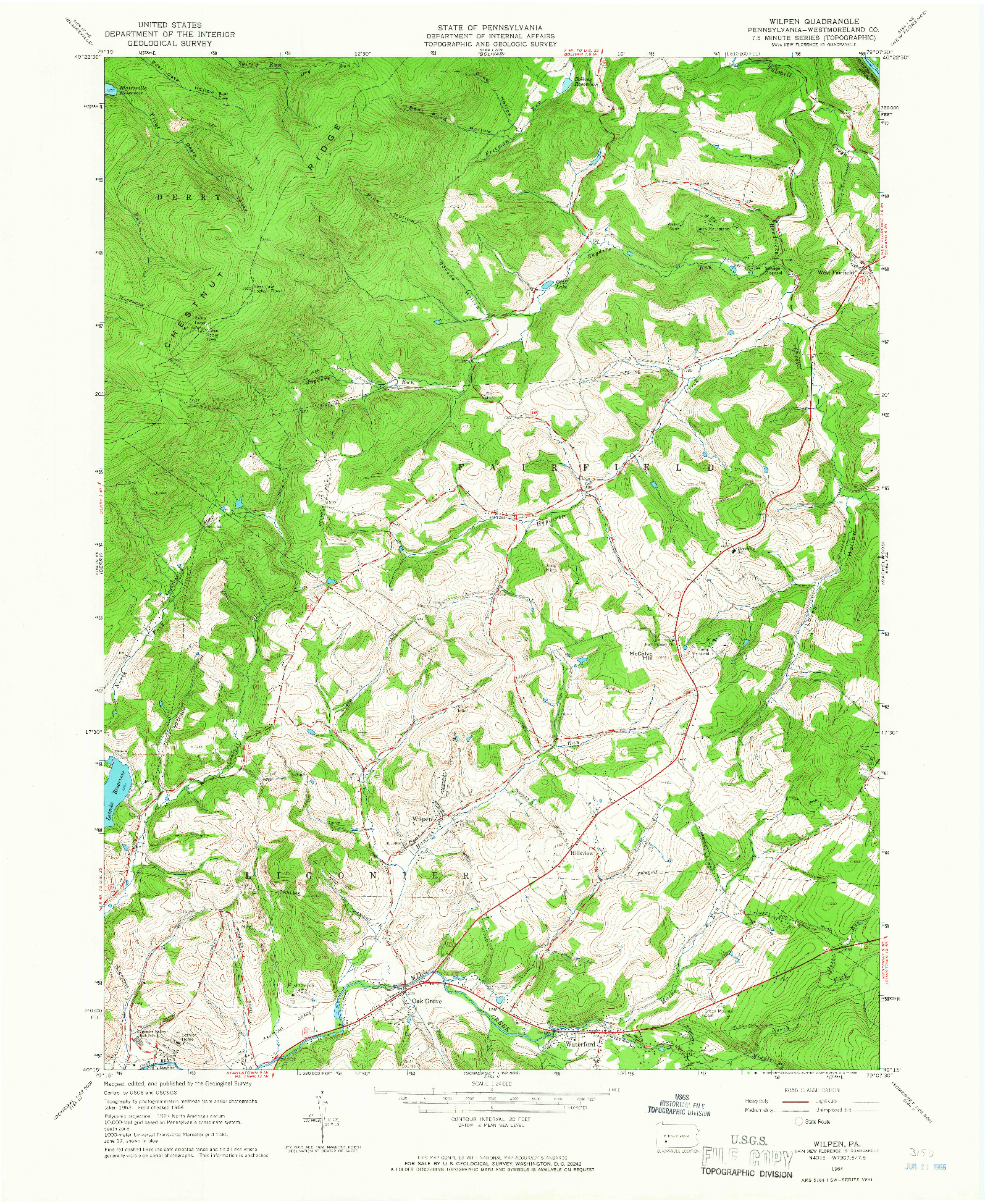 USGS 1:24000-SCALE QUADRANGLE FOR WILPEN, PA 1964