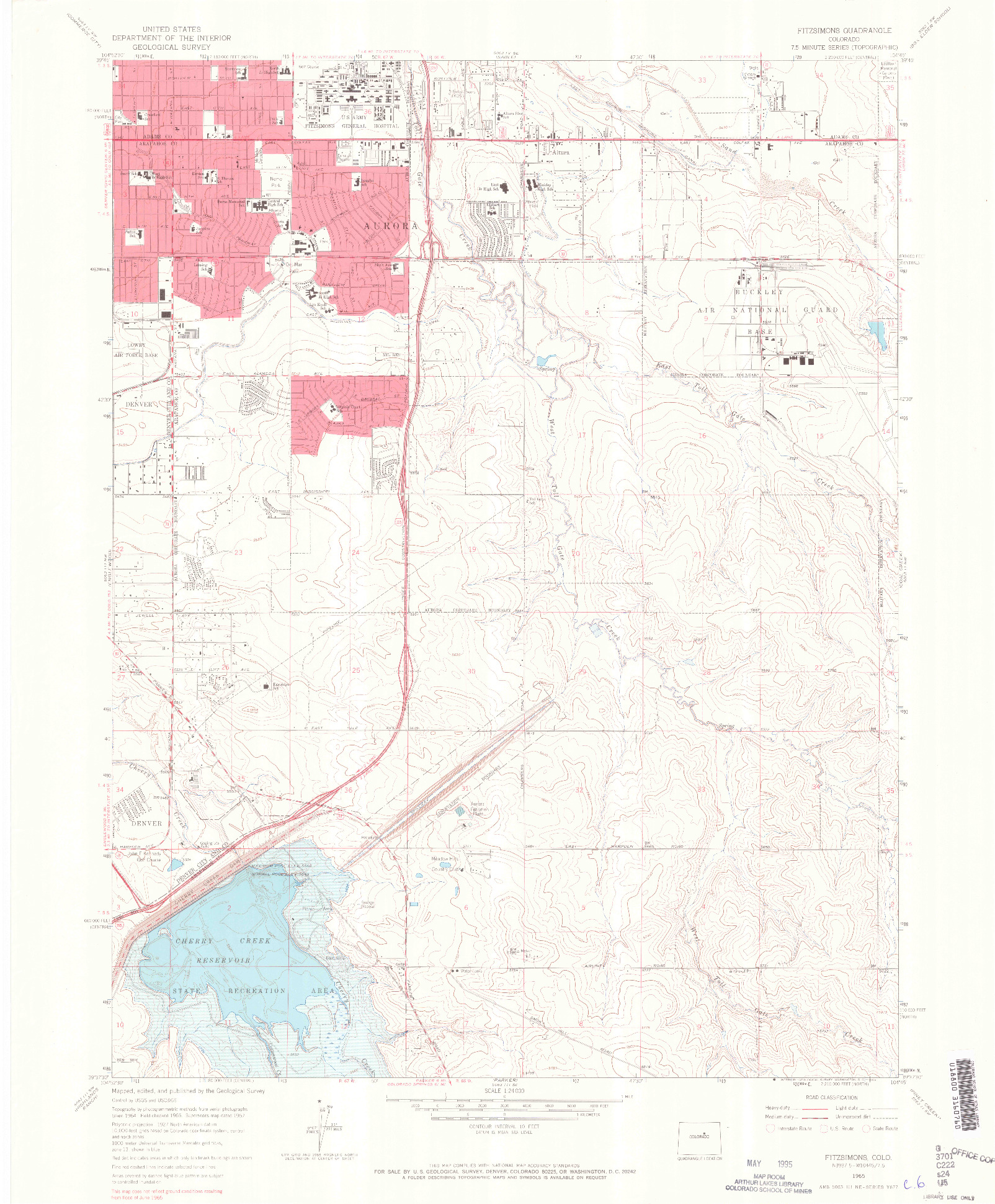 USGS 1:24000-SCALE QUADRANGLE FOR FITZSIMONS, CO 1965