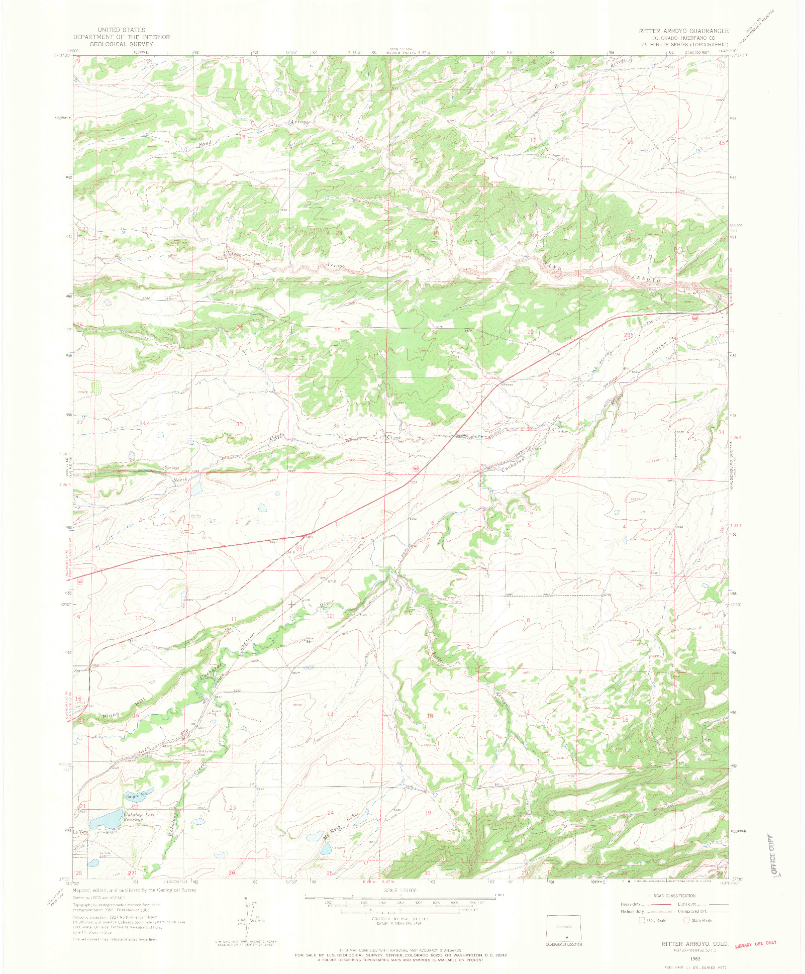 USGS 1:24000-SCALE QUADRANGLE FOR RITTER ARROYO, CO 1963