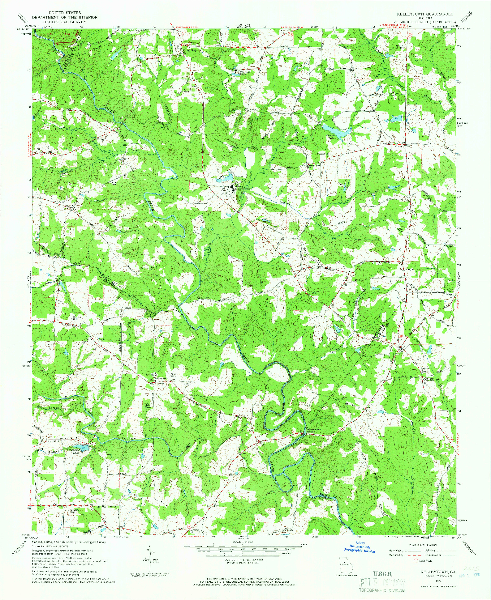 USGS 1:24000-SCALE QUADRANGLE FOR KELLEYTOWN, GA 1964