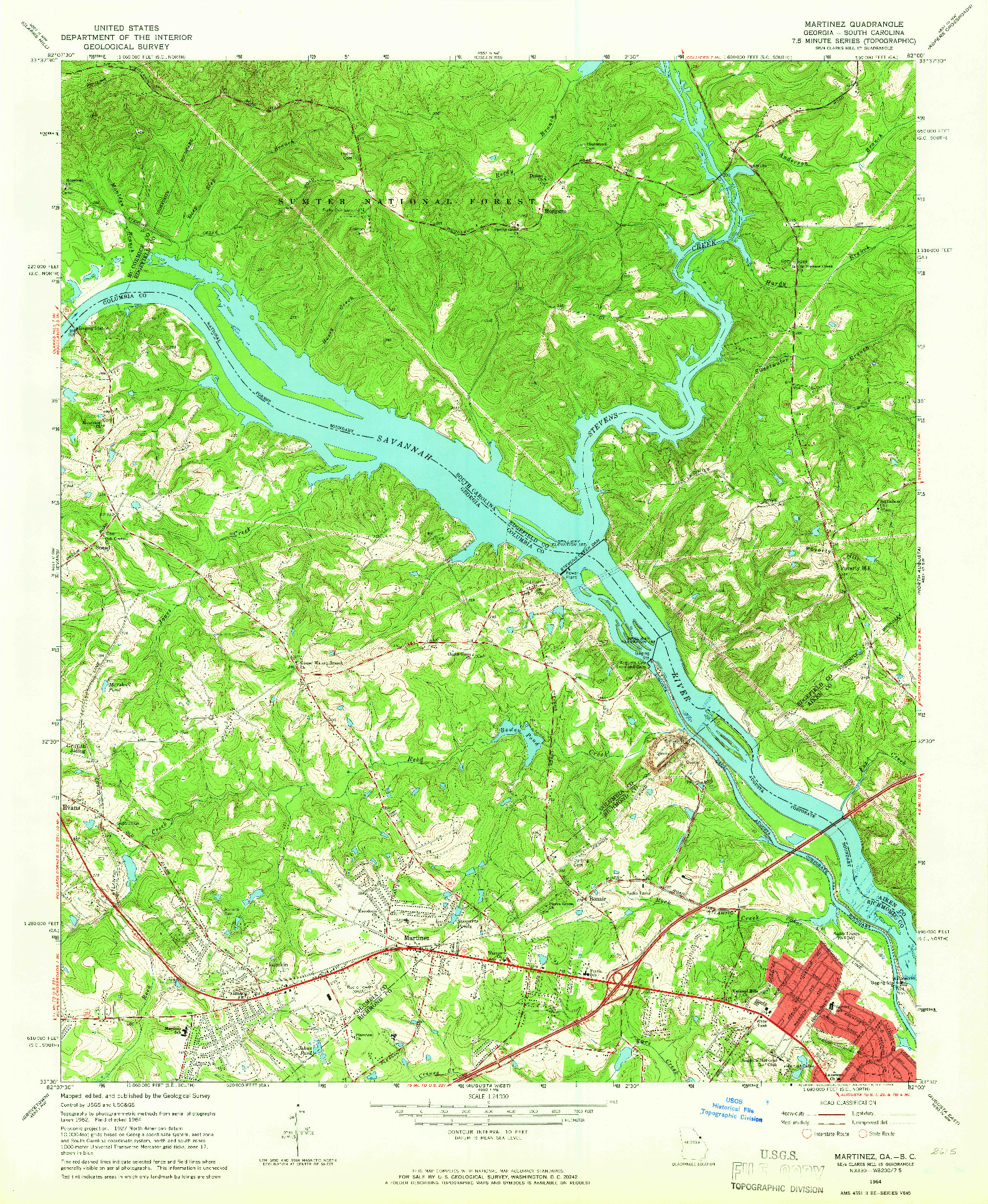 USGS 1:24000-SCALE QUADRANGLE FOR MARTINEZ, GA 1964