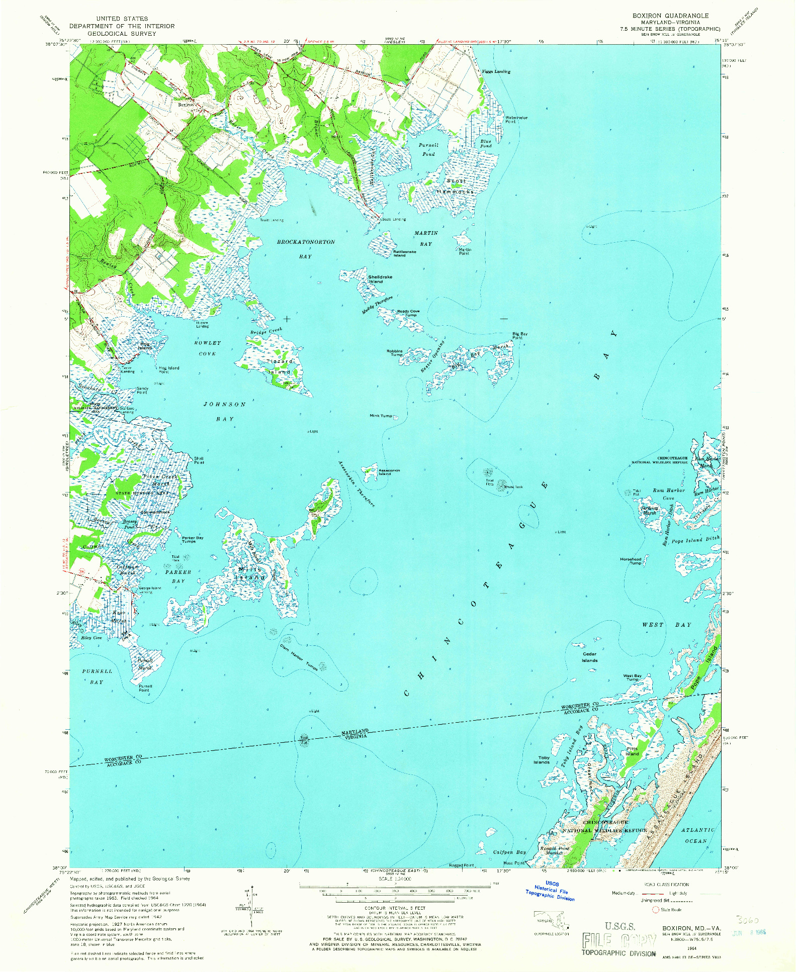 USGS 1:24000-SCALE QUADRANGLE FOR BOXIRON, MD 1964