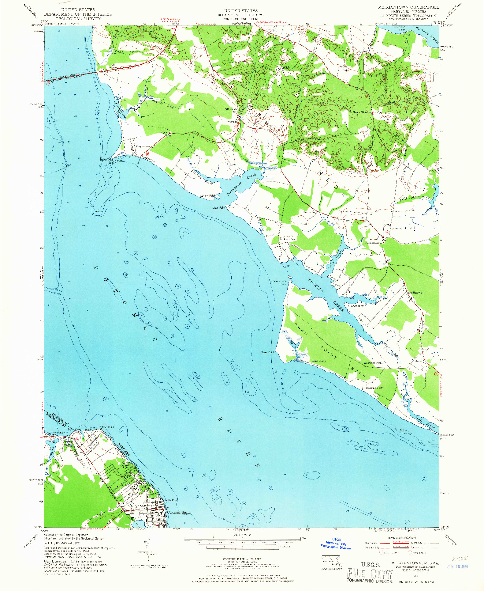 USGS 1:24000-SCALE QUADRANGLE FOR MORGANTOWN, MD 1953