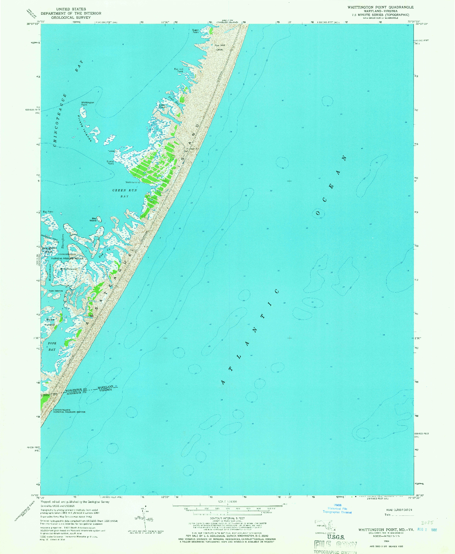 USGS 1:24000-SCALE QUADRANGLE FOR WHITTINGTON POINT, MD 1964