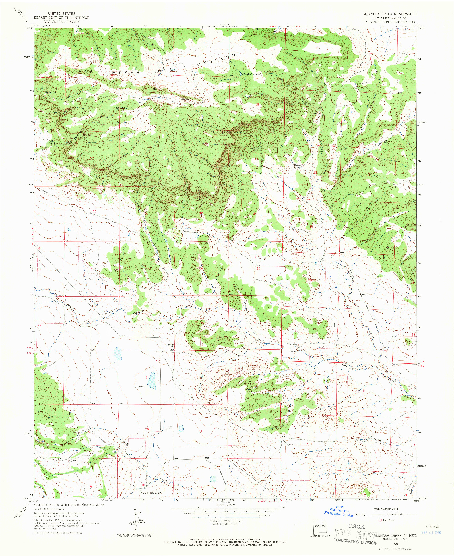 USGS 1:24000-SCALE QUADRANGLE FOR ALAMOSA CREEK, NM 1964