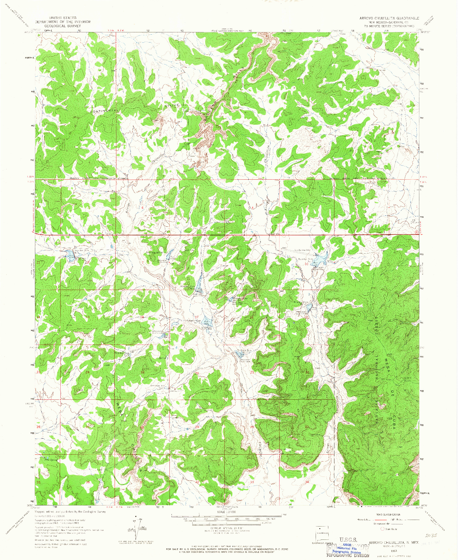 USGS 1:24000-SCALE QUADRANGLE FOR ARROYO CHIJUILLITA, NM 1963
