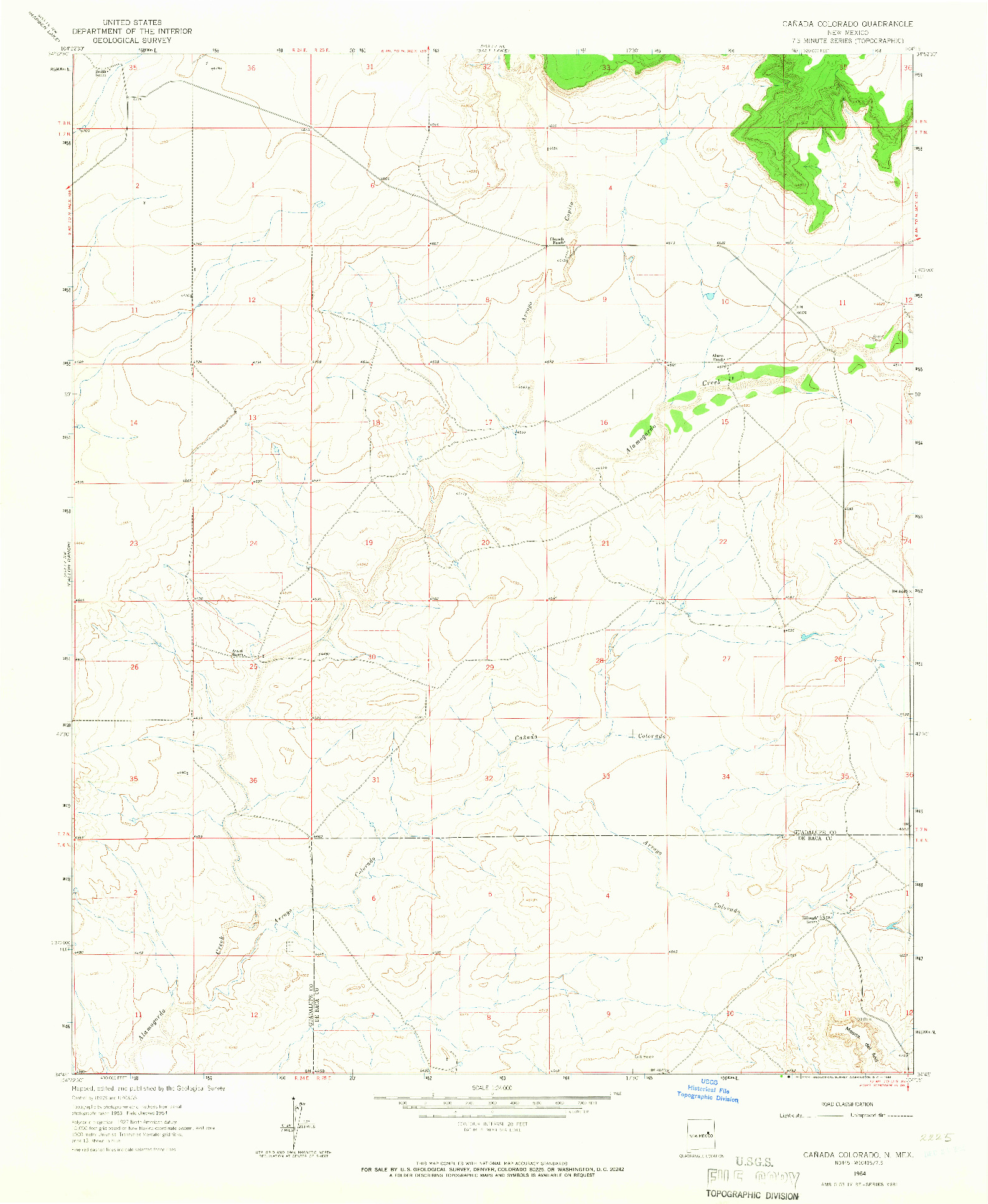 USGS 1:24000-SCALE QUADRANGLE FOR CANADA COLORADO, NM 1964