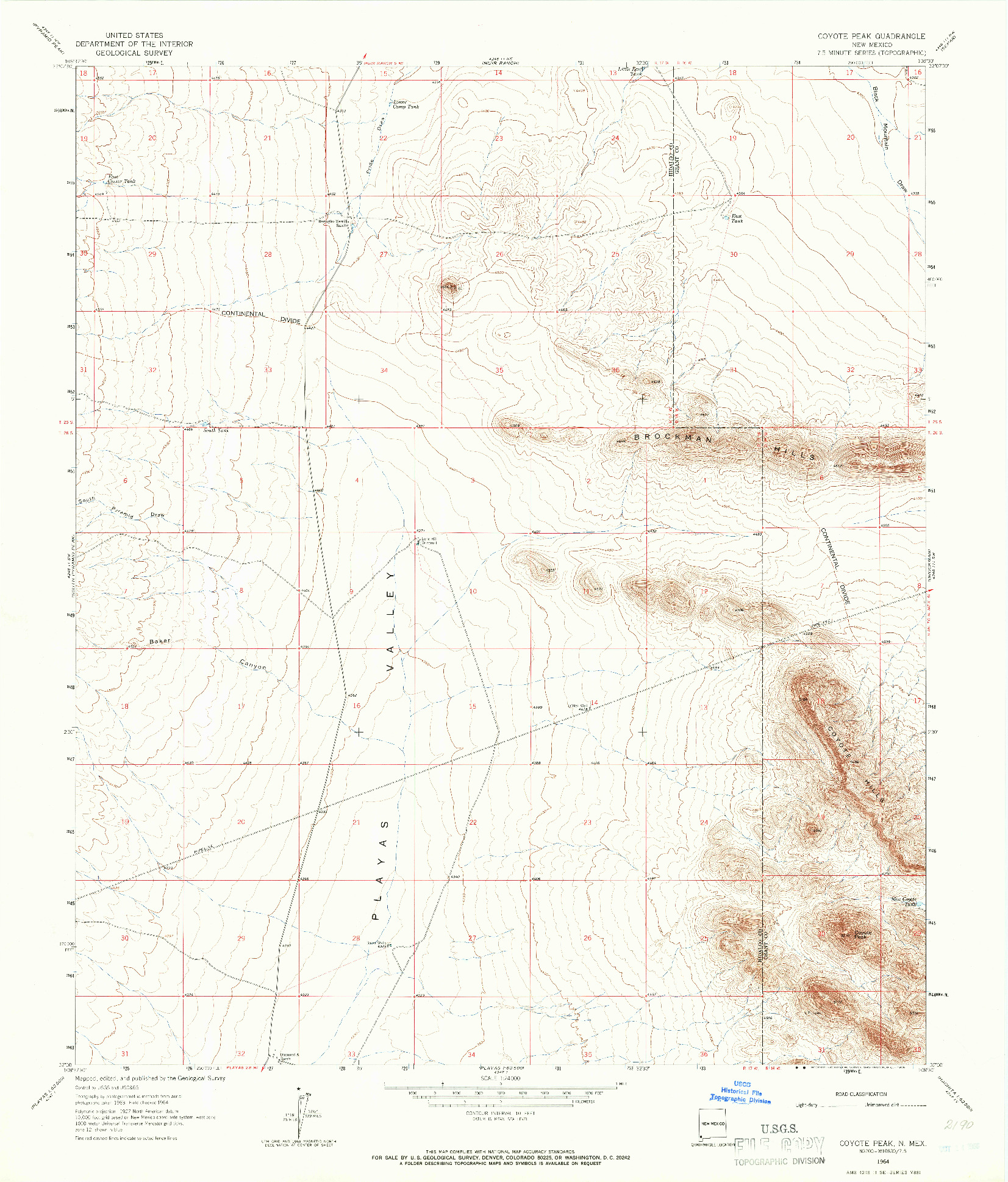 USGS 1:24000-SCALE QUADRANGLE FOR COYOTE PEAK, NM 1964