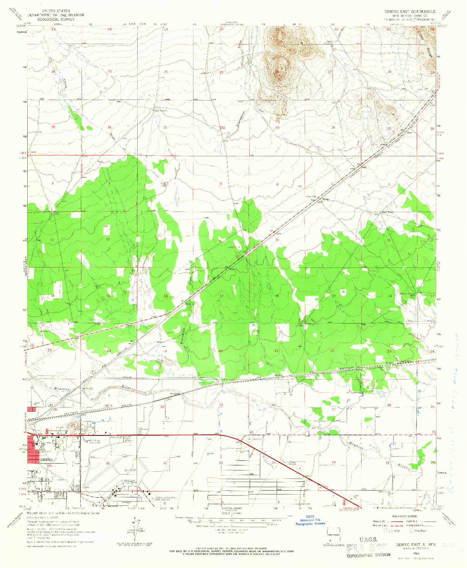 USGS 1:24000-SCALE QUADRANGLE FOR DEMING EAST, NM 1965