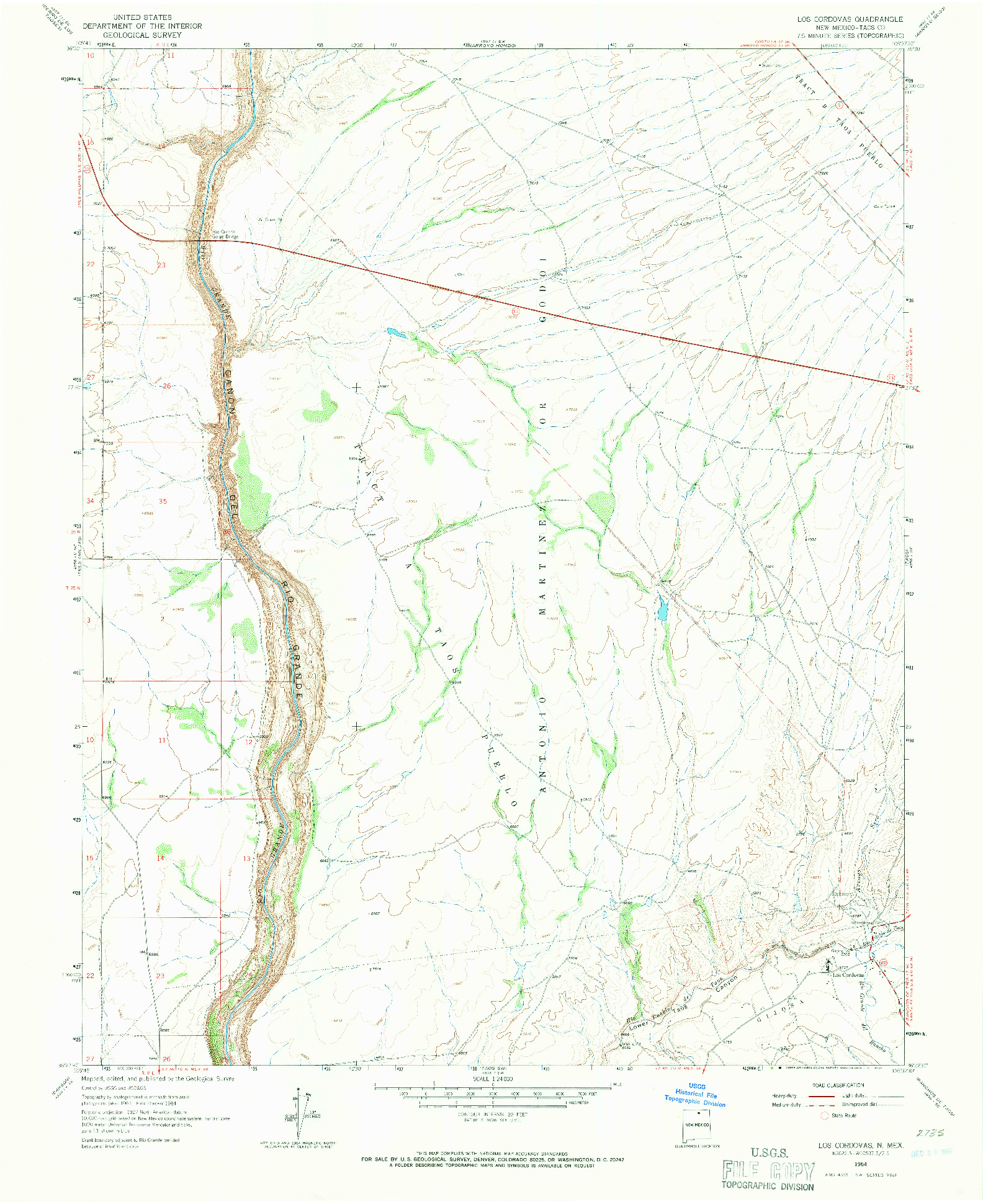 USGS 1:24000-SCALE QUADRANGLE FOR LOS CORDOVAS, NM 1964