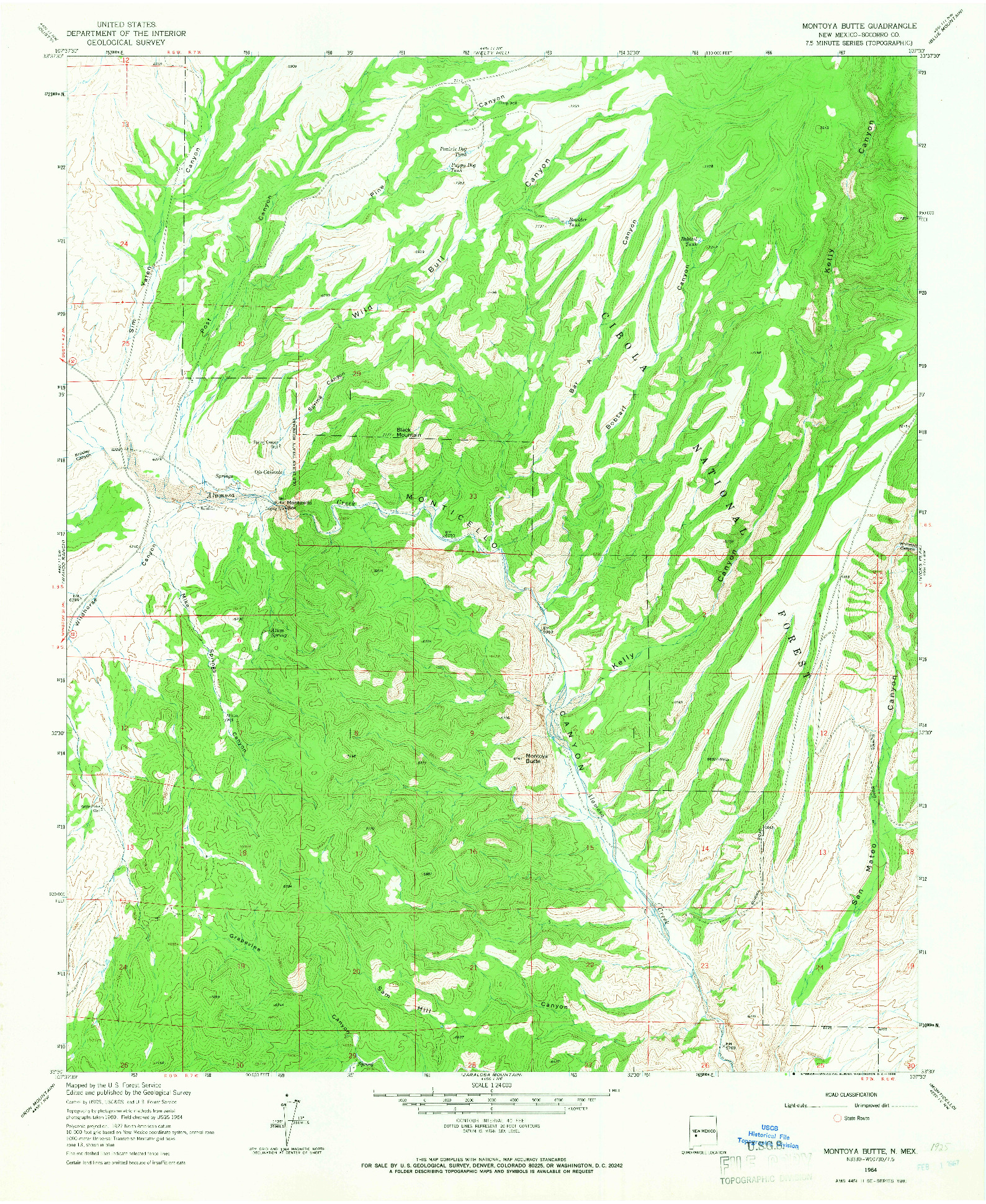 USGS 1:24000-SCALE QUADRANGLE FOR MONTOYA BUTTE, NM 1964