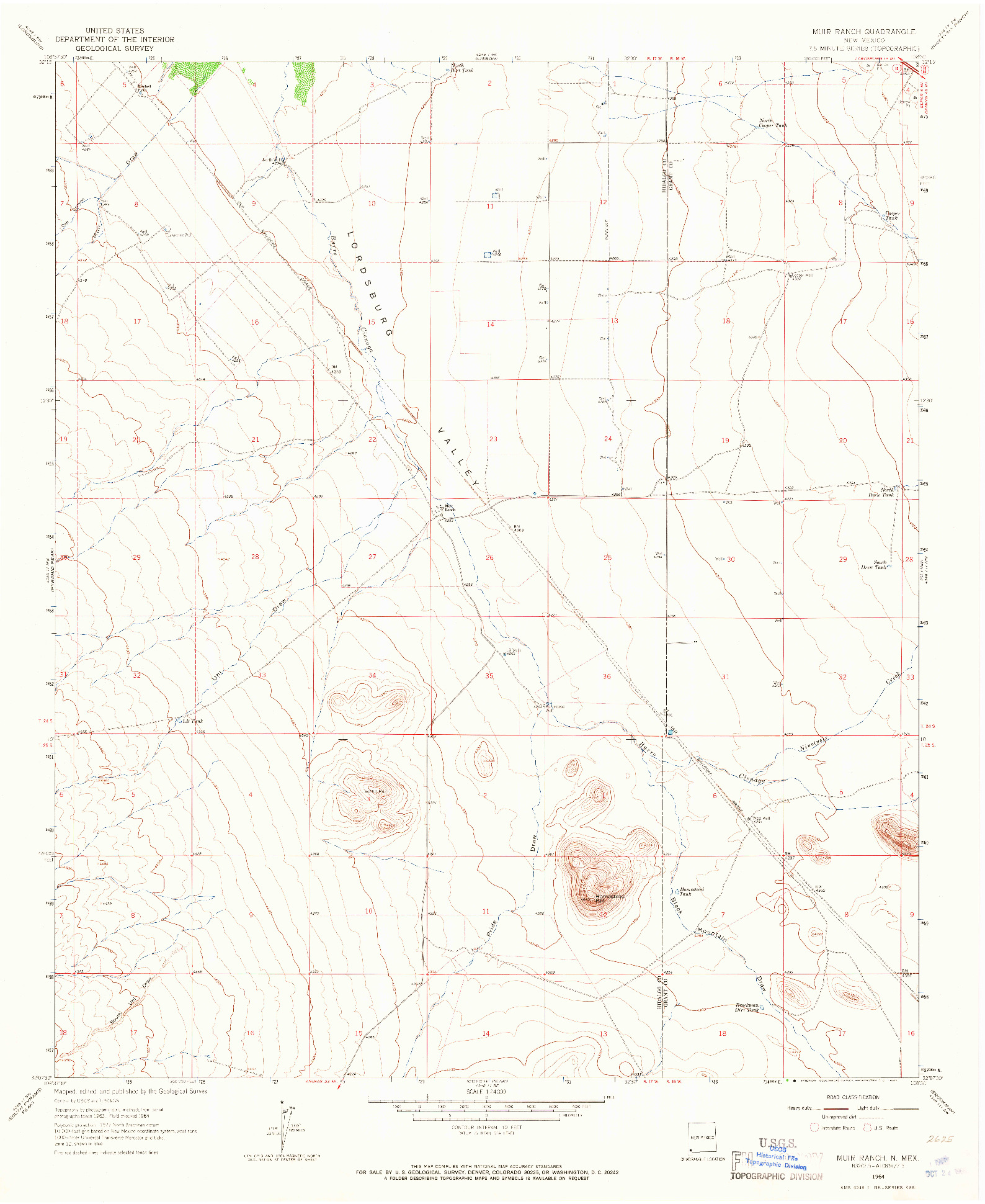 USGS 1:24000-SCALE QUADRANGLE FOR MUIR RANCH, NM 1964