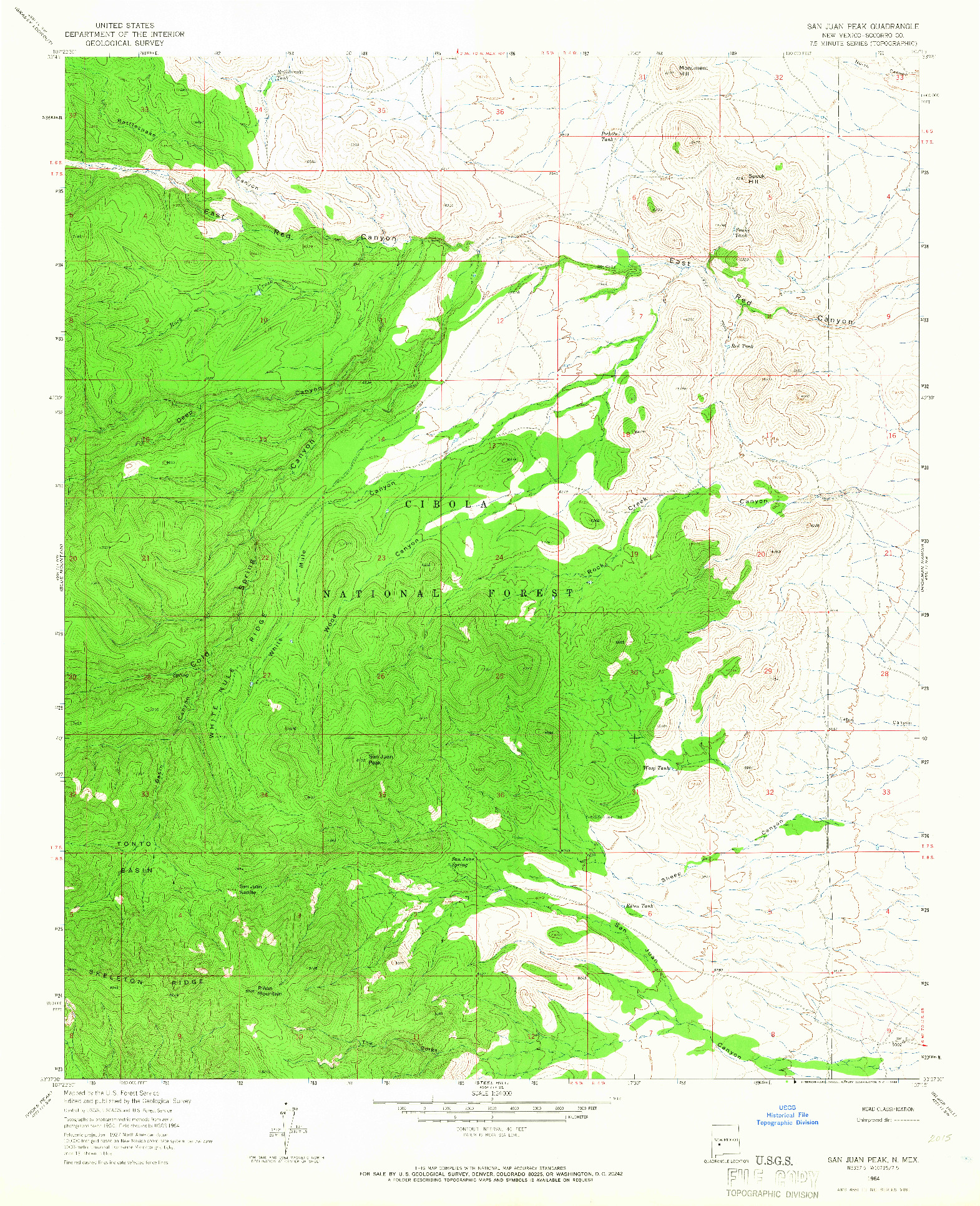 USGS 1:24000-SCALE QUADRANGLE FOR SAN JUAN PEAK, NM 1964