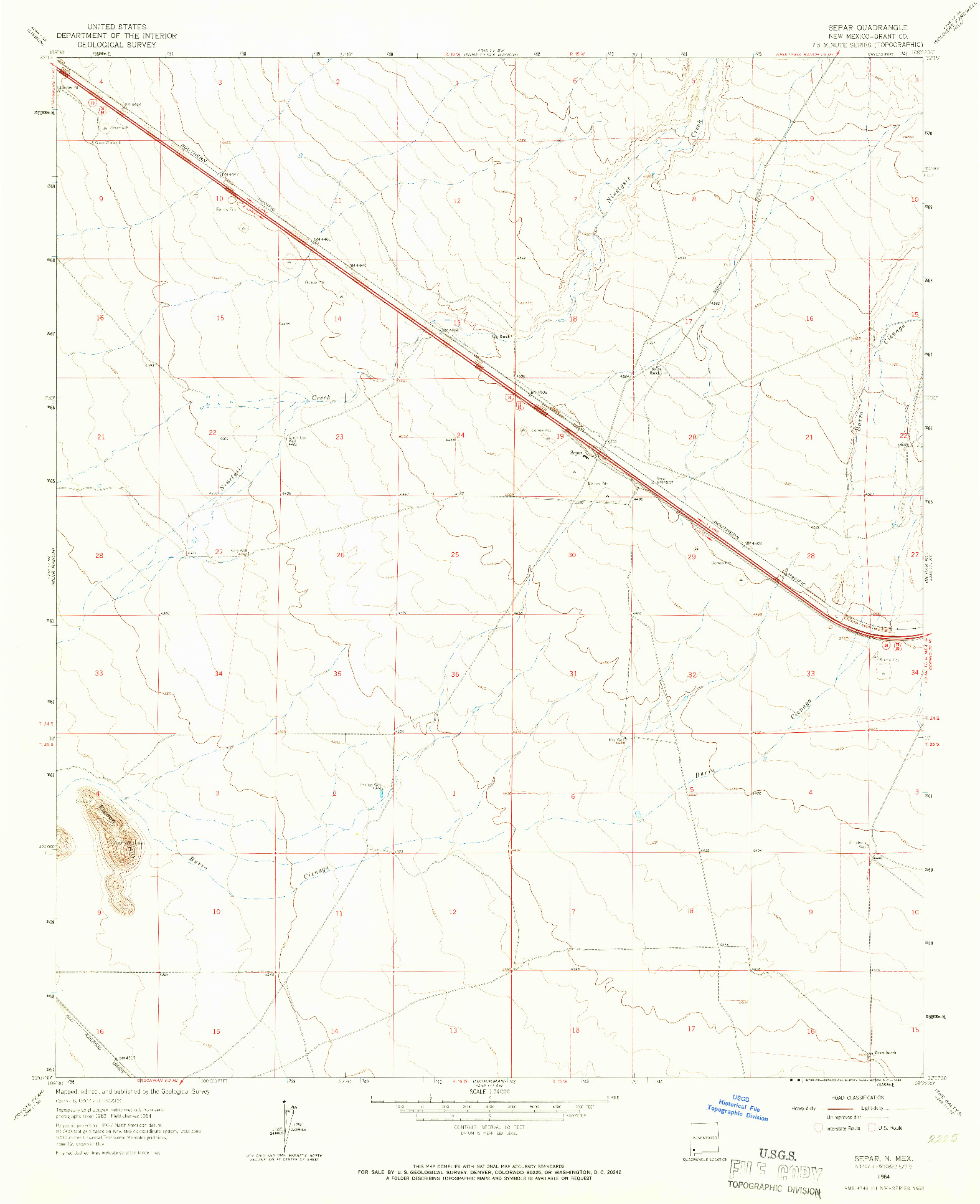 USGS 1:24000-SCALE QUADRANGLE FOR SEPAR, NM 1964