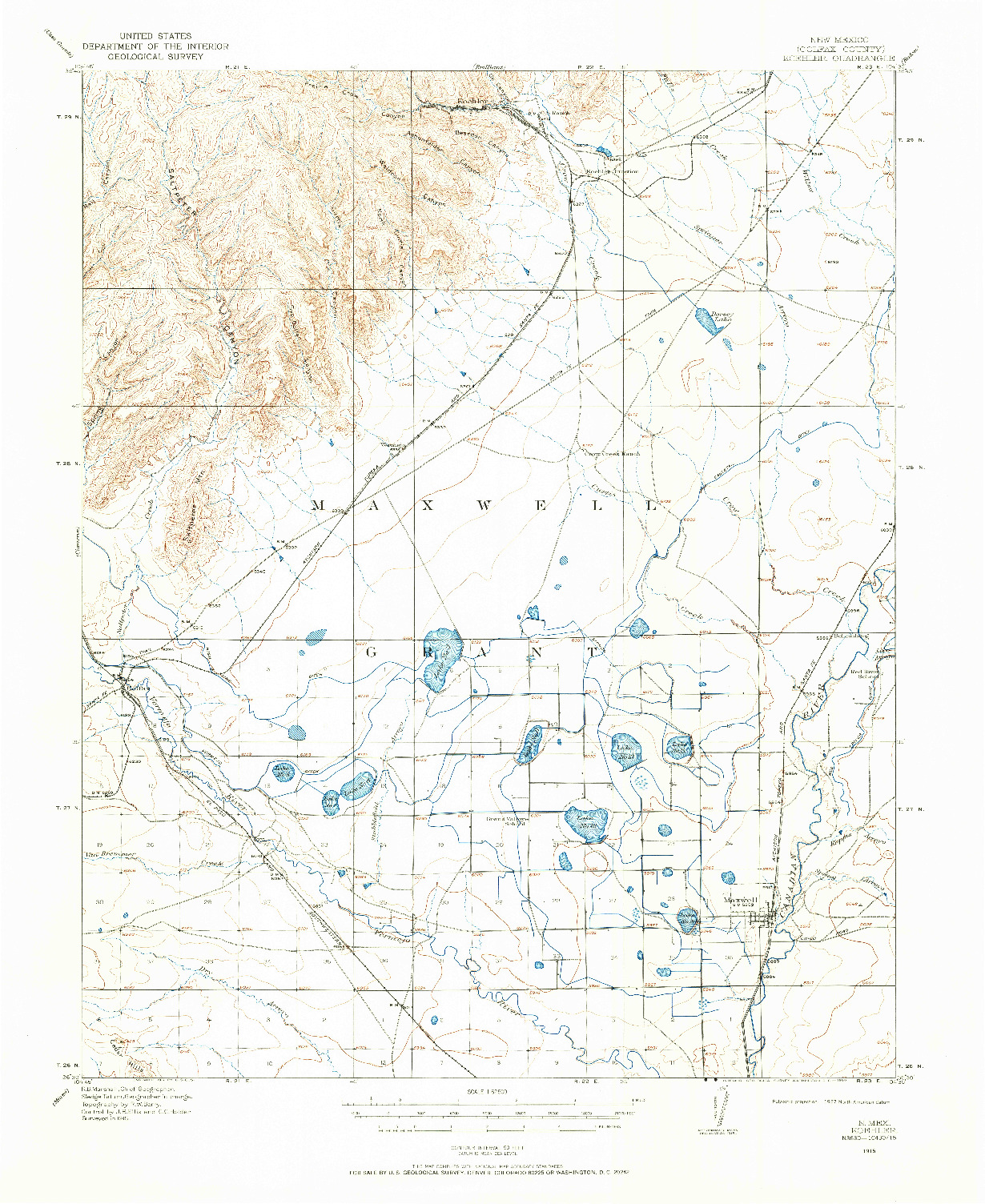 USGS 1:62500-SCALE QUADRANGLE FOR KOEHLER, NM 1915
