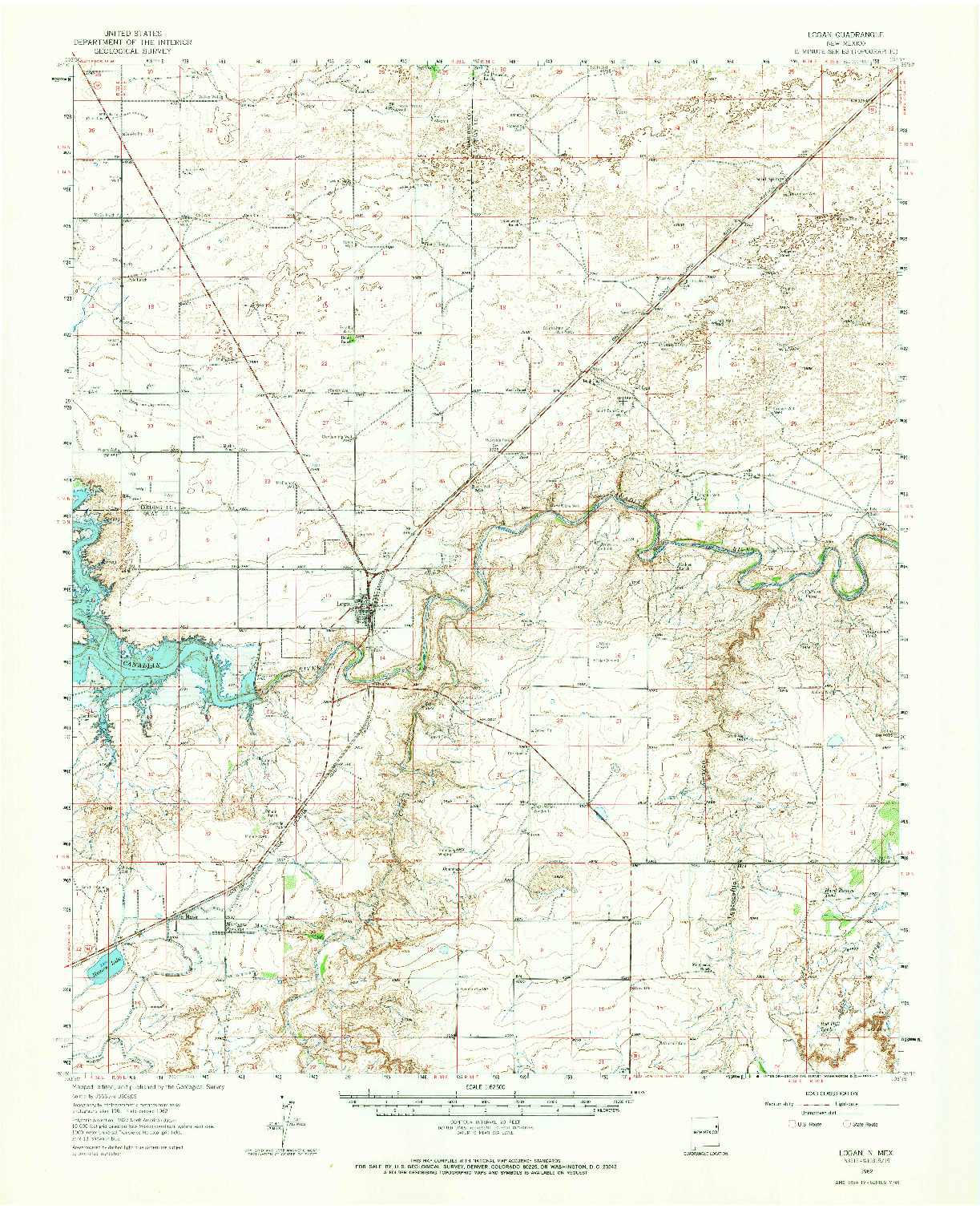 USGS 1:62500-SCALE QUADRANGLE FOR LOGAN, NM 1962
